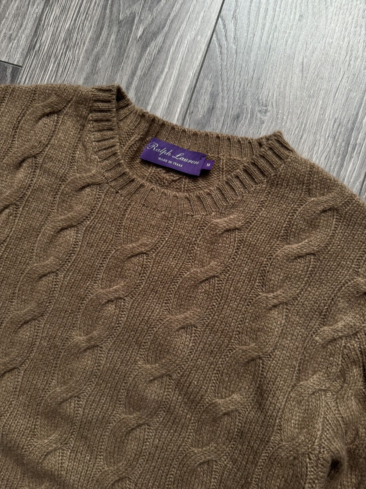 Ralph Lauren Purple Label Ralph Lauren Cable-knit Beige Cashmere Sweater M Size M / US 6-8 / IT 42-44 - 3 Thumbnail