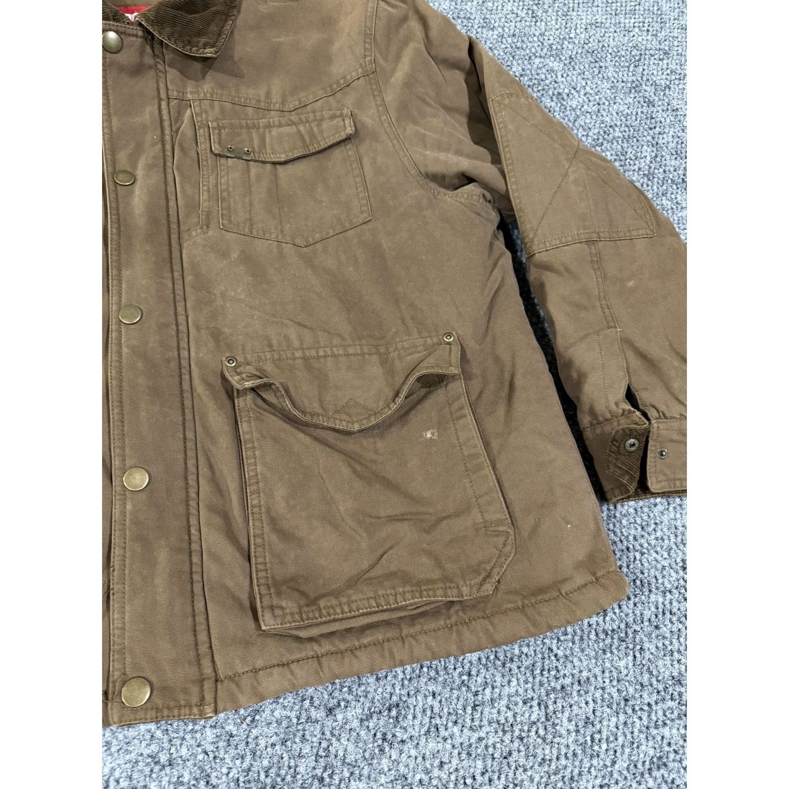 Wrangler VINTAGE Wrangler Jacket Mens XL Brown Canvas Sherpa Lined Snap Front Workwear Barn Size US XL / EU 56 / 4 - 3 Thumbnail