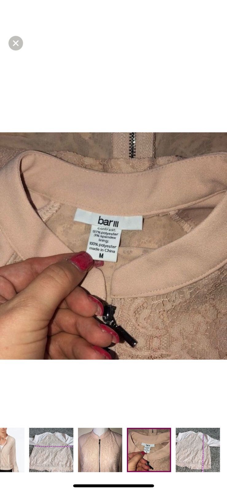 Bar III Bar III medium pink lace bomber jacket Size M / US 6-8 / IT 42-44 - 2 Thumbnail