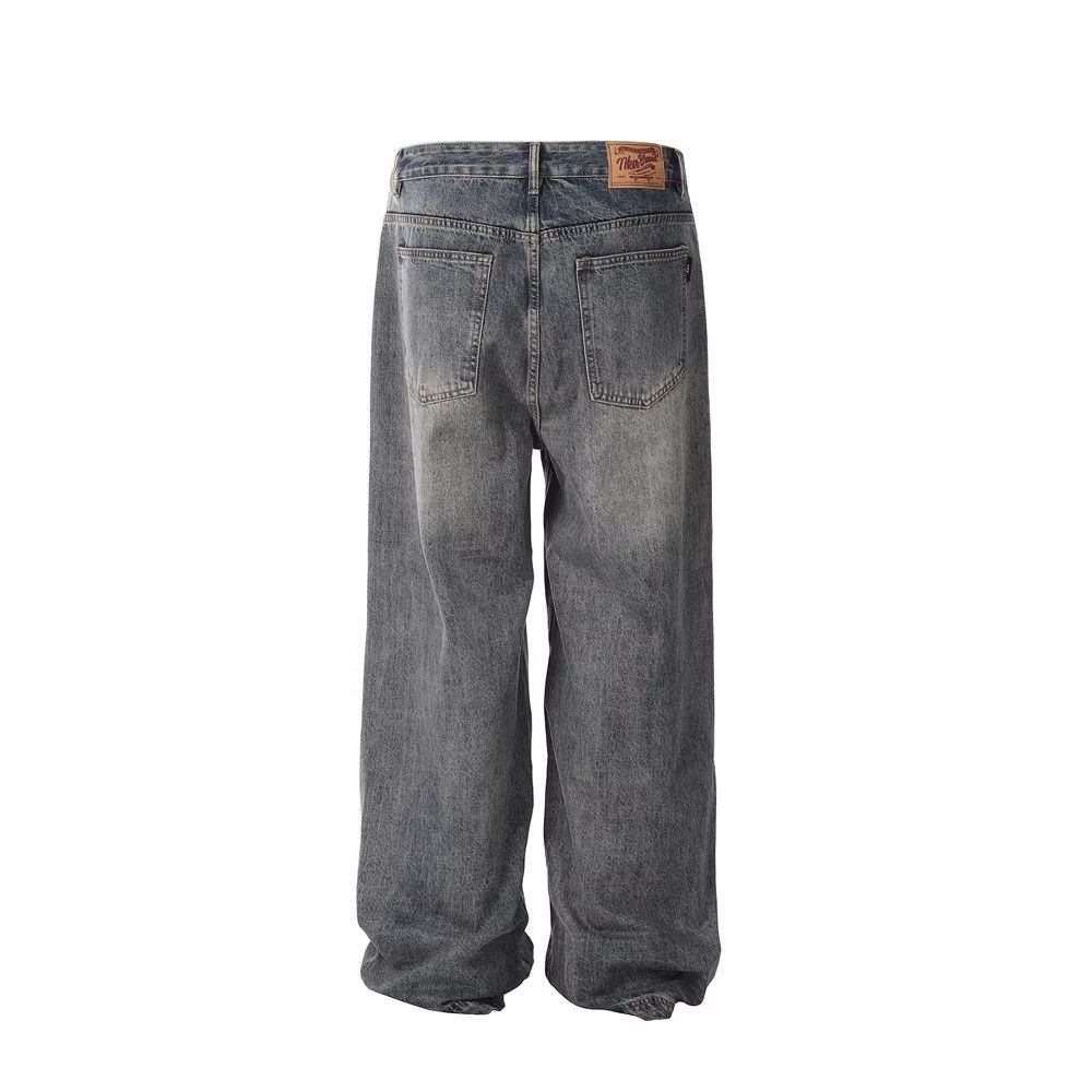 Japanese Brand × Jean Washed distressed men's retro all-match loose jeans Size US 32 / EU 48 - 3 Thumbnail