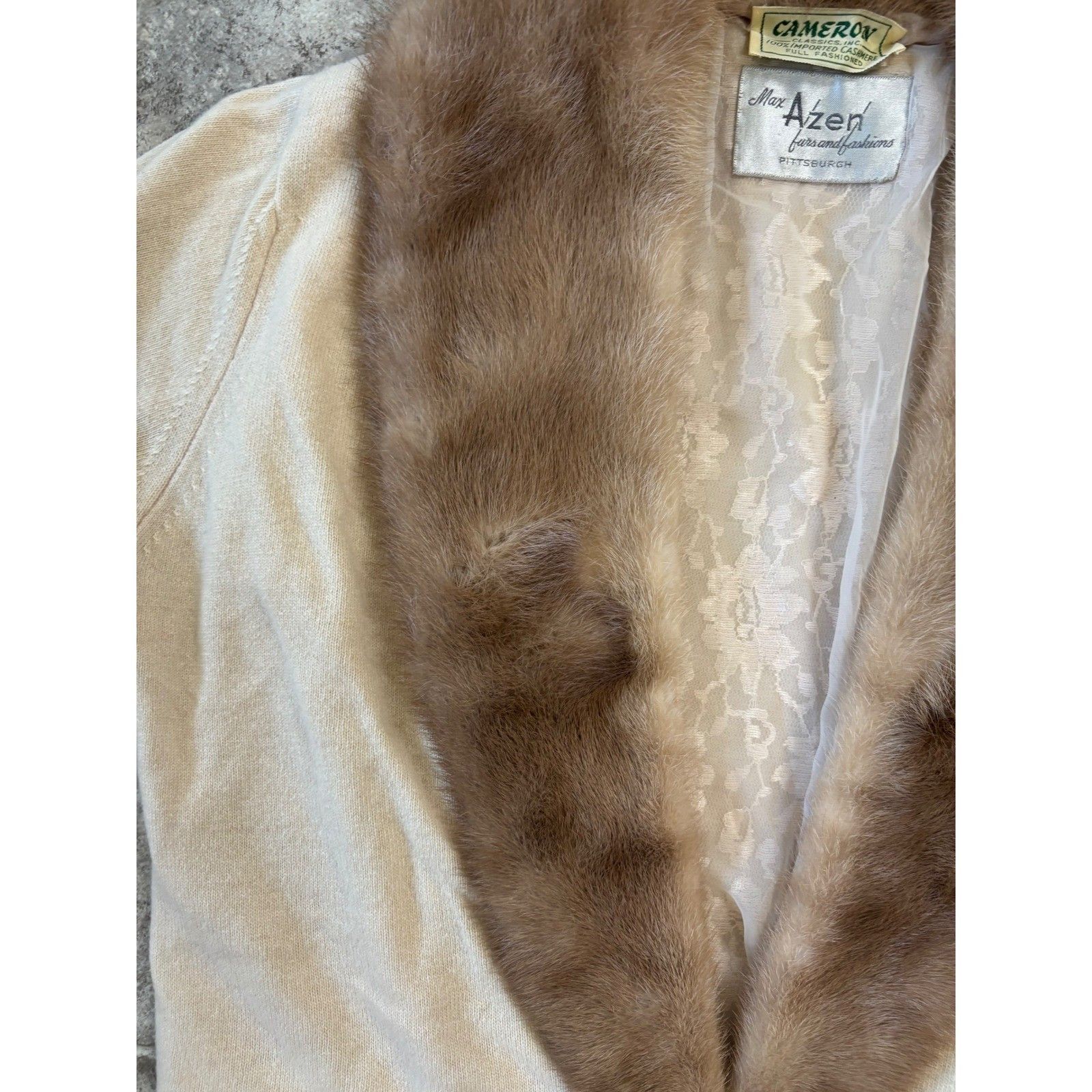 Other Vintage Cameron Classics Cashmere Cardigan Mink Fur Collar Size S / US 4 / IT 40 - 3 Thumbnail