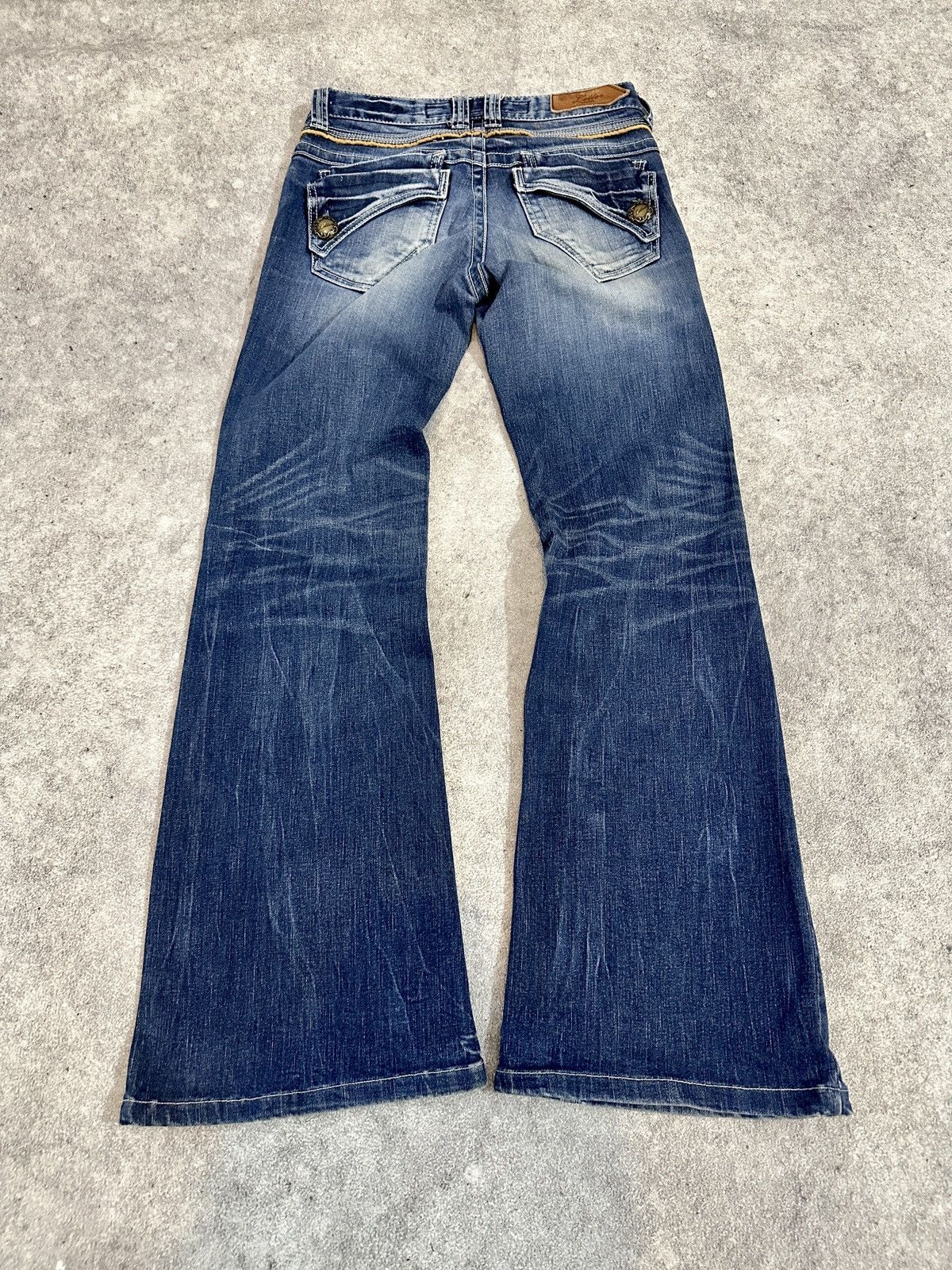 If Six Was Nine × Japanese Brand × Le Grande Bleu (L.G.B.) 90s Vintage Low Rise Back Number Washed Flared Jeans Lgb Size US 29 - 2 Thumbnail