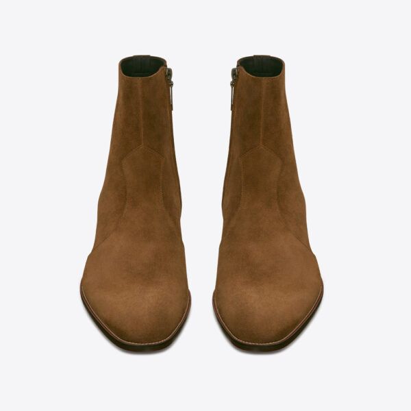 Saint Laurent Paris o1bcso1str0724 Wyatt Zipped Boots in Brown Size US 7 / EU 40 - 3 Thumbnail