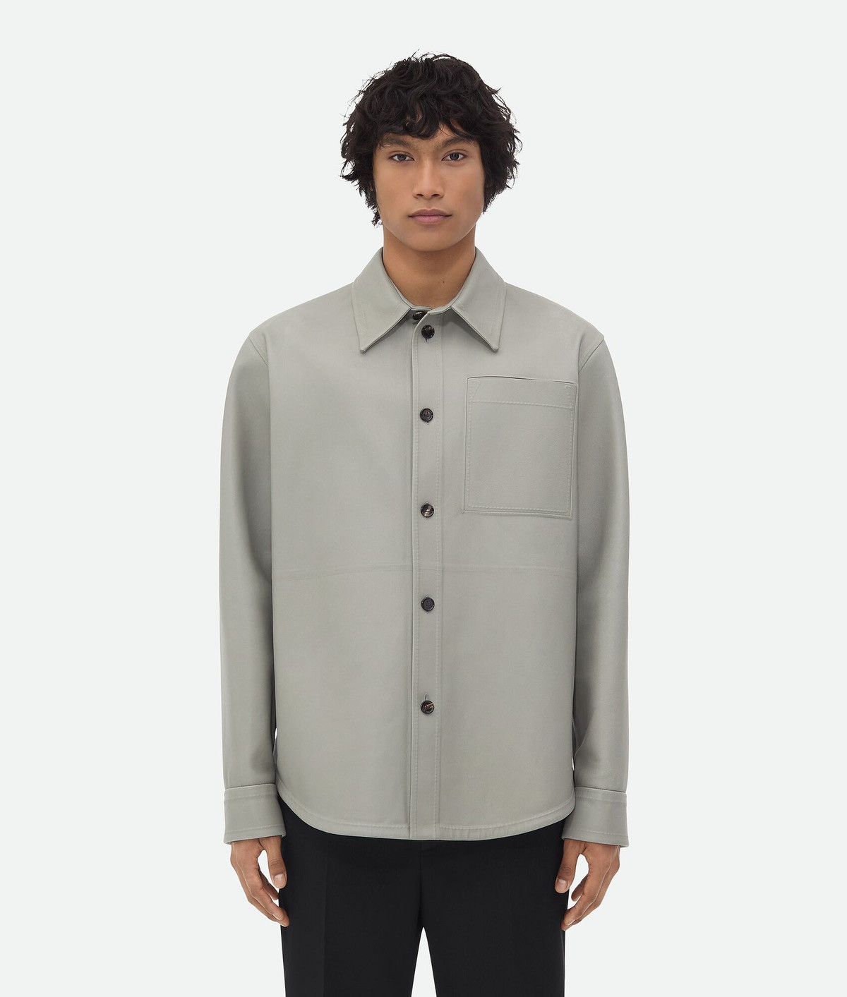 Bottega Veneta 💥$9.6 VALUE💥 Bonded Leather Shirt Jacket Size US S / EU 44-46 / 1 - 1 Thumbnail