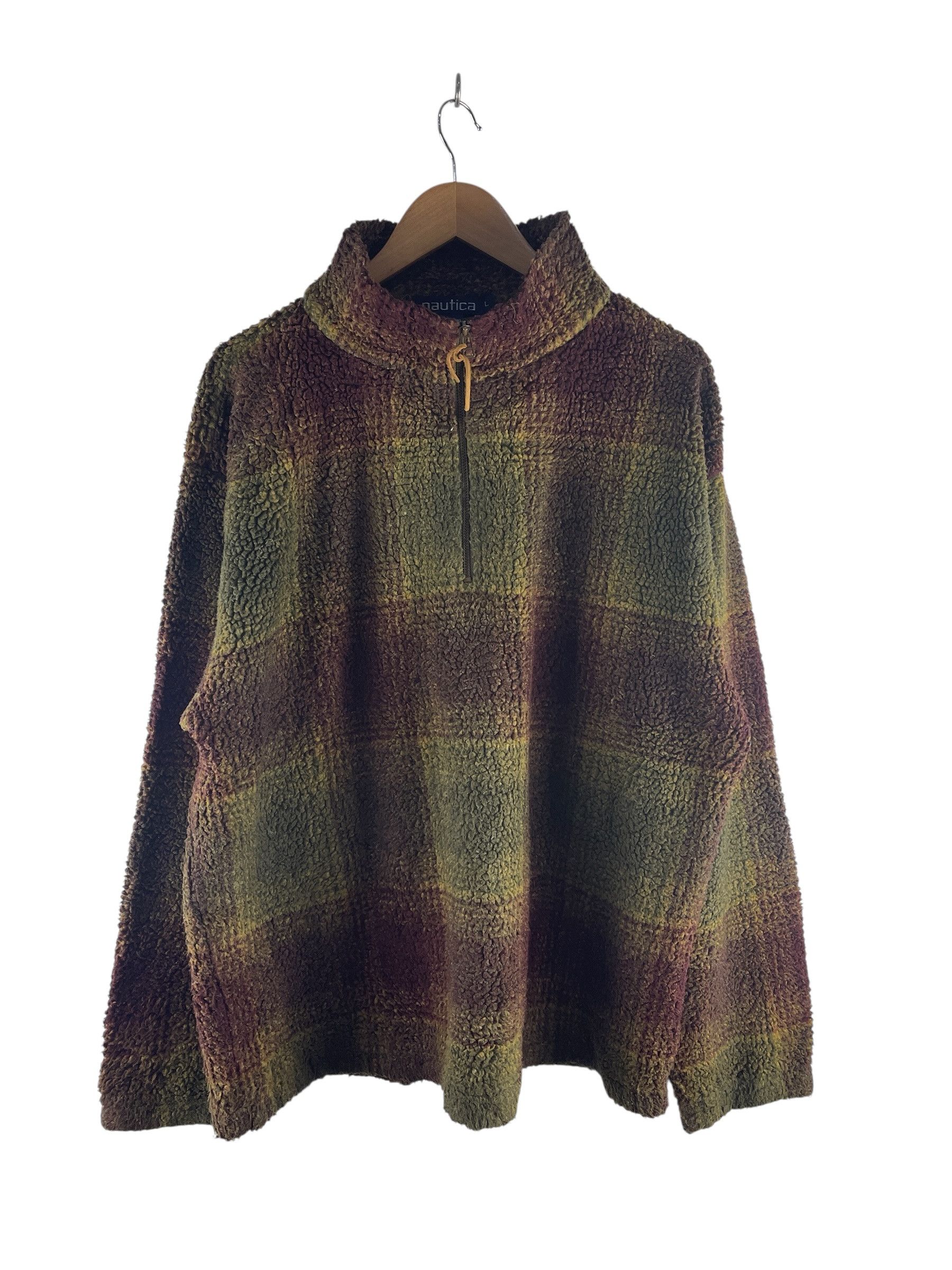 Nautica Nautica Plaid Sherpa Quarter Zip Fleece Pullover Jacket Size US L / EU 52-54 / 3 - 1 Thumbnail