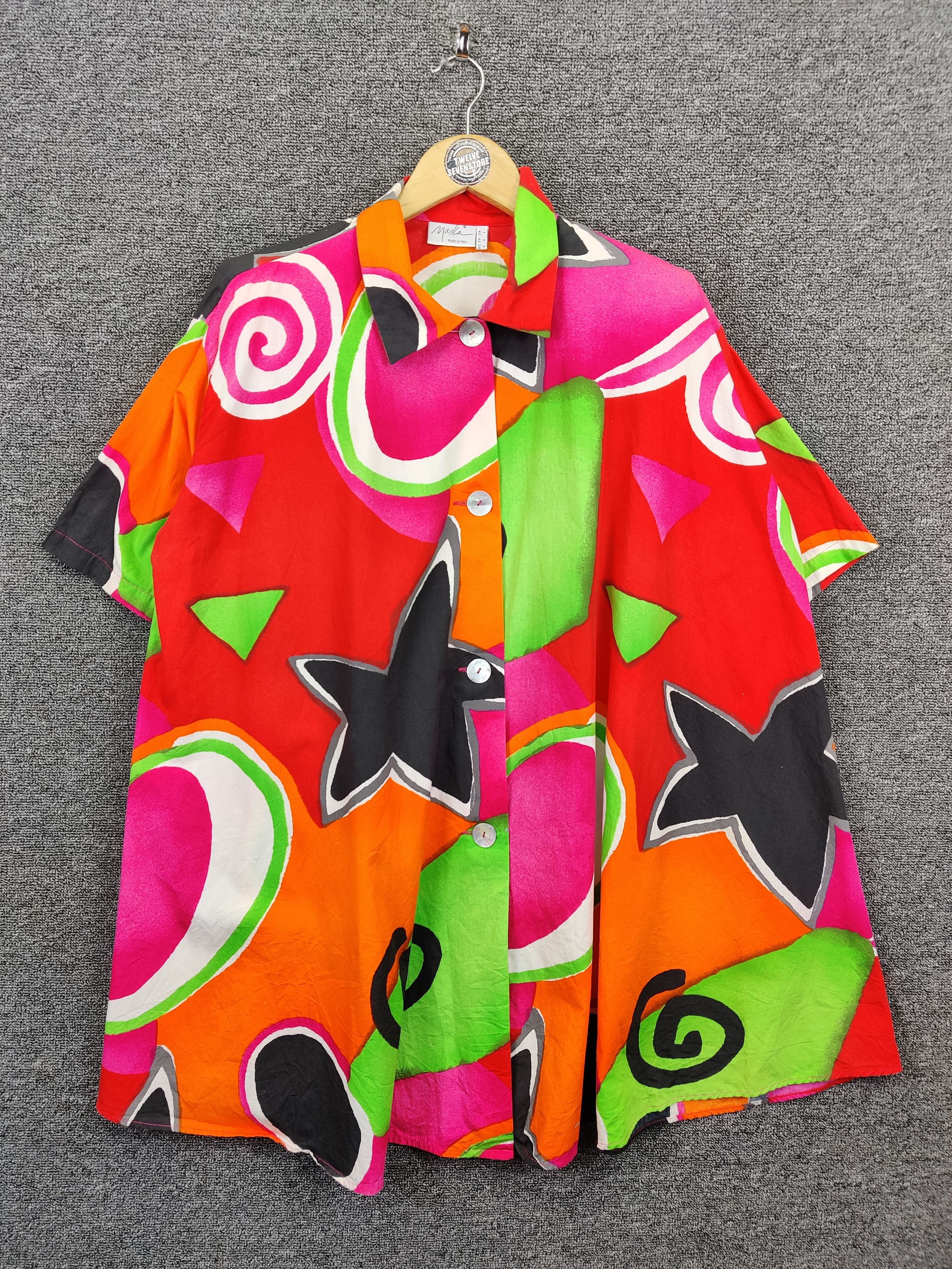 Vintage Vintage Maska Iconic Printed Art Button Ups Shirt Size US XL / EU 56 / 4 - 1 Thumbnail