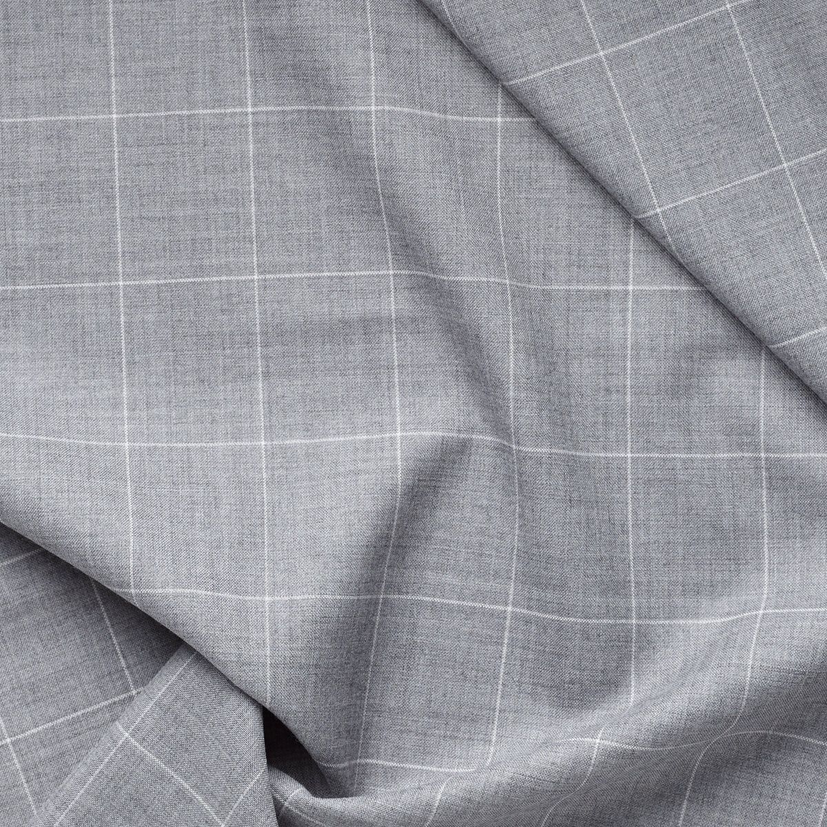 HUSBANDS SINGLE-BREASTED JACKET IN WOOL - GOLDEN FOX GREY WINDOWPANE Size 38R - 5 Thumbnail