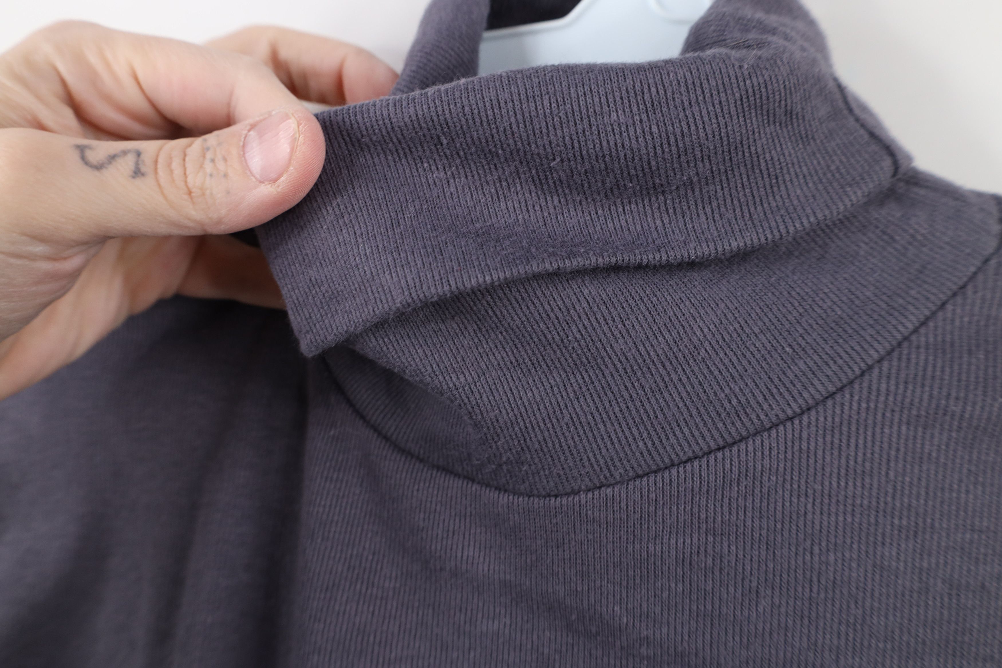 Vintage Vintage 70s Streetwear Ribbed Turtleneck T-Shirt Gray USA Size US M / EU 48-50 / 2 - 9 Thumbnail