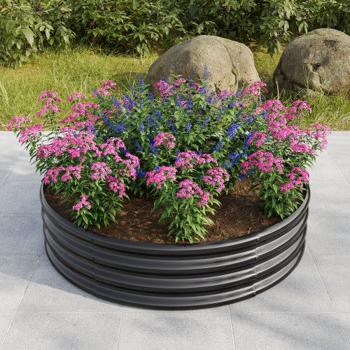 Designer × Homemade 47.24*11.4" Tall Round Raised Garedn Bed,Metal Raised Beds f Size US L / EU 52-54 / 3 - 1 Thumbnail