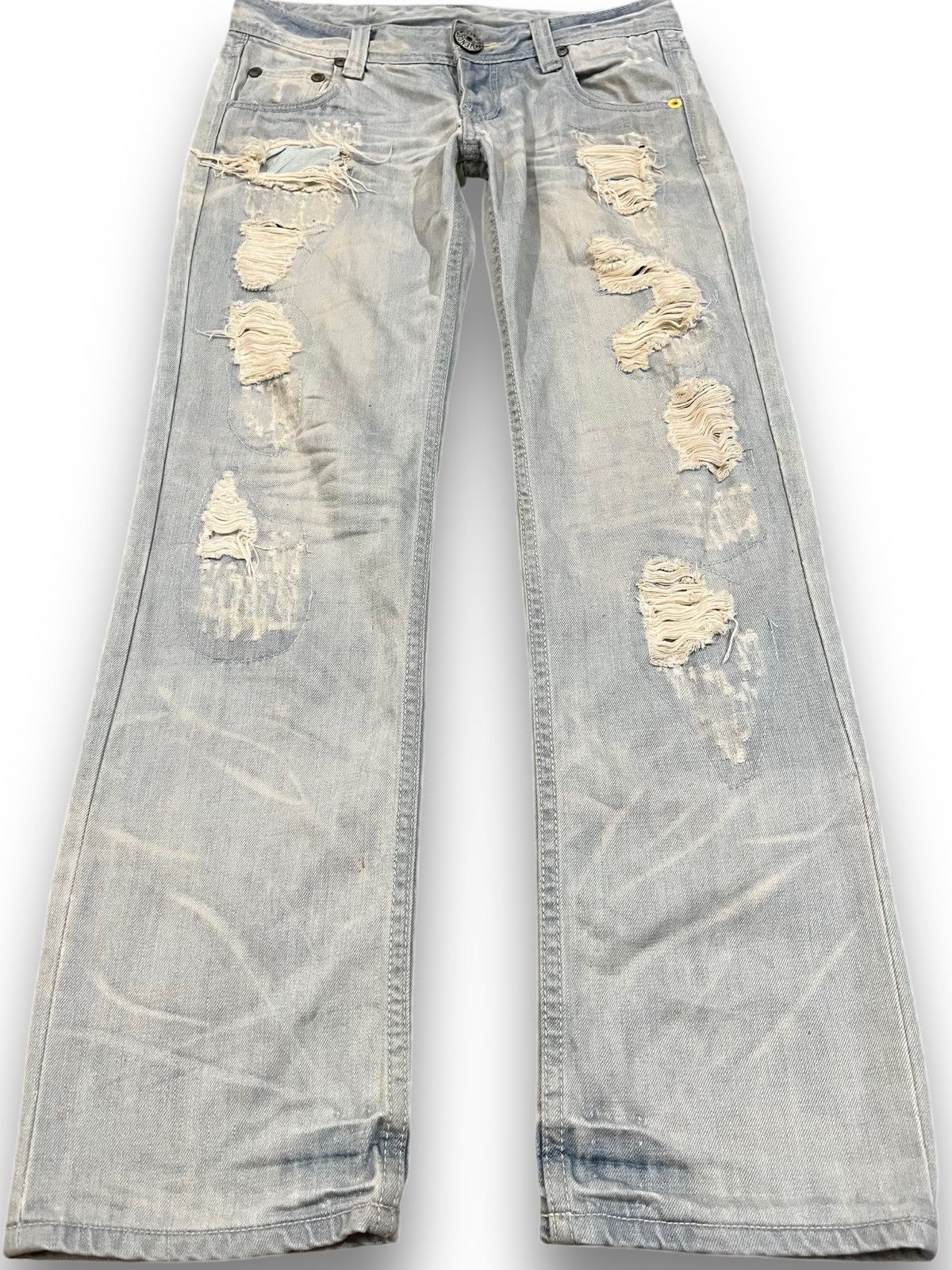 Japanese Brand Vintage Vence Ripped Grunge Distressed Denim Size US 33 - 1 Thumbnail