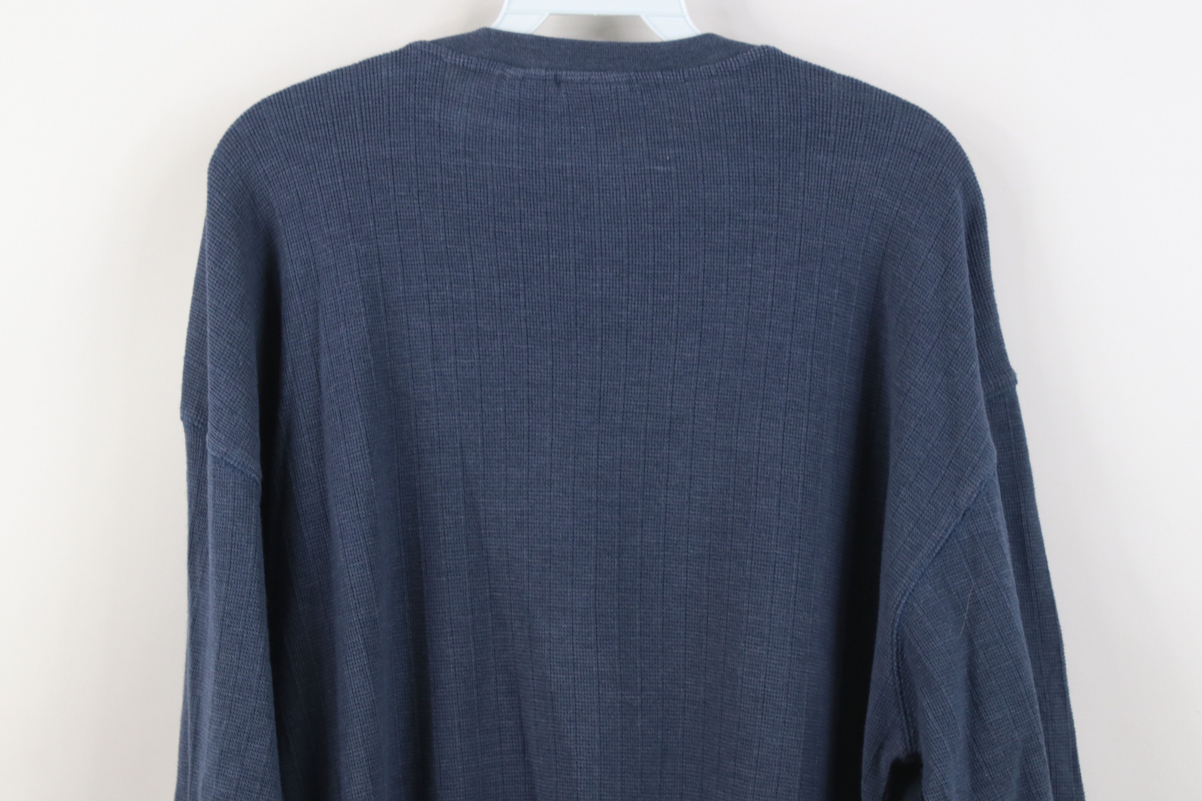 Vintage Vintage 90s Streetwear Thermal Knit Ringer Henley T-Shirt Size US L / EU 52-54 / 3 - 10 Thumbnail