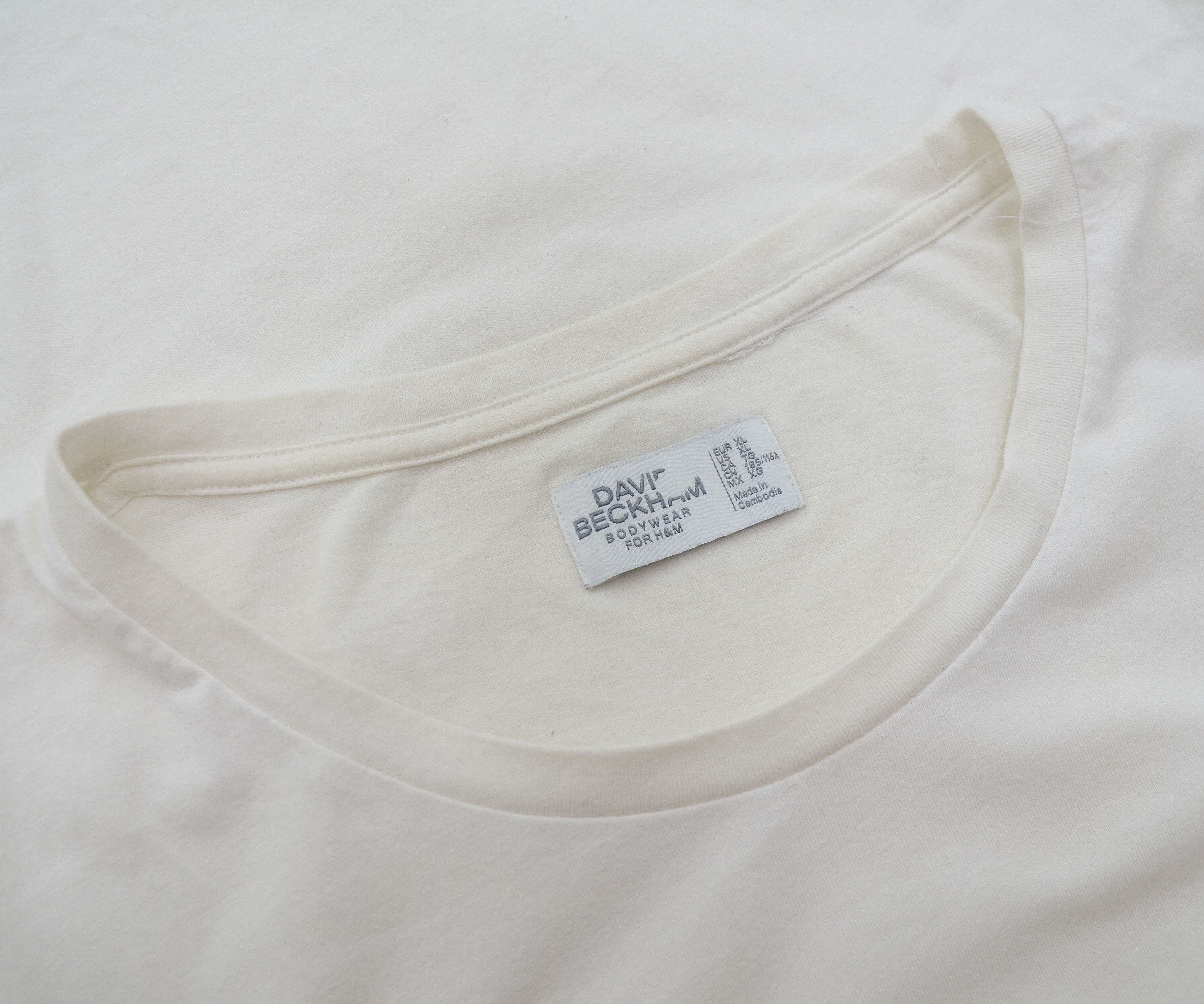 David Beckham × H&M David Beckham x H&M Basic T-Shirt Tee White Cotton Size US XL / EU 56 / 4 - 5 Thumbnail