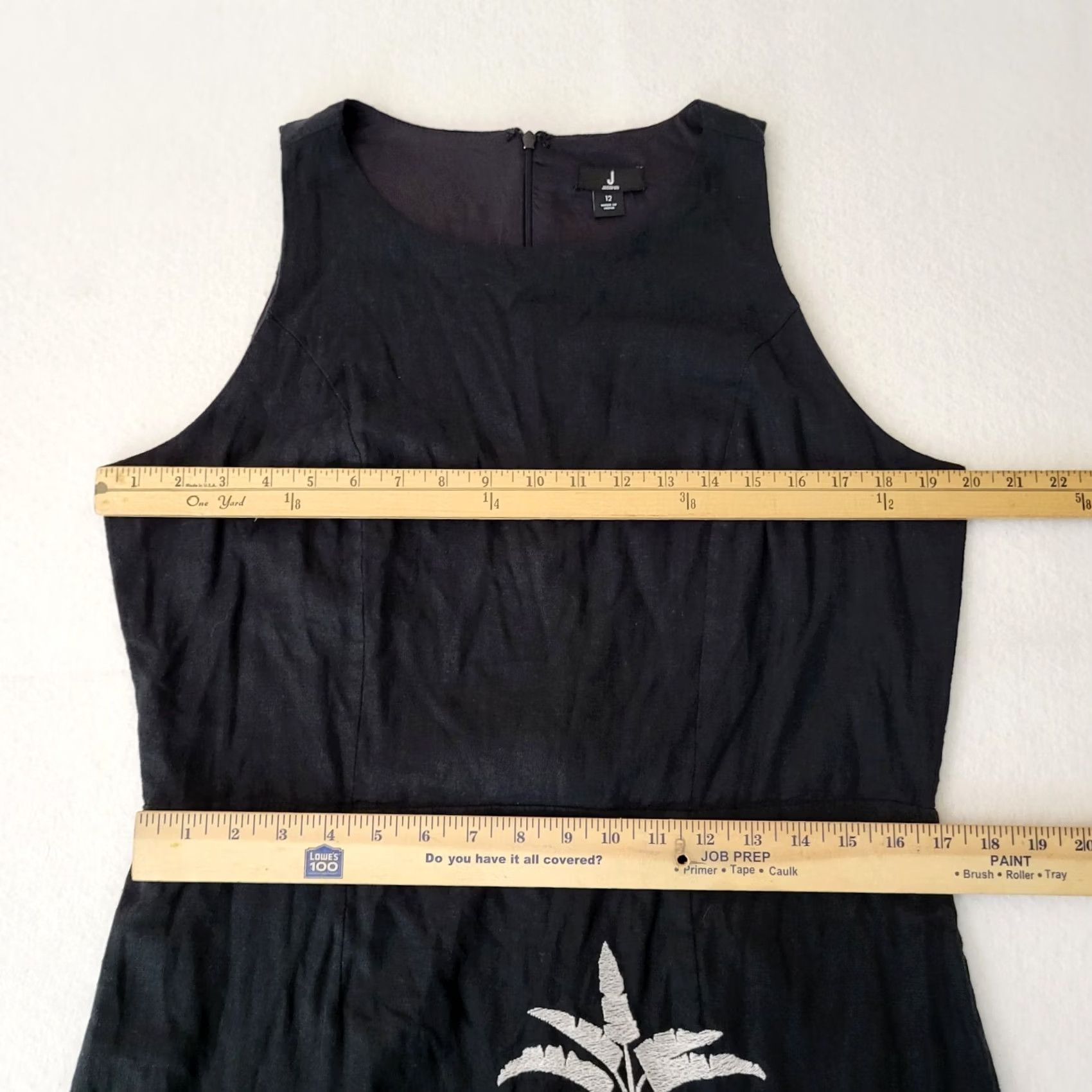 Jason Wu JASON WU Women's black embroidered floral dress Sleeveless A-Line Size 12 Size XL / US 12-14 / IT 48-50 - 3 Thumbnail