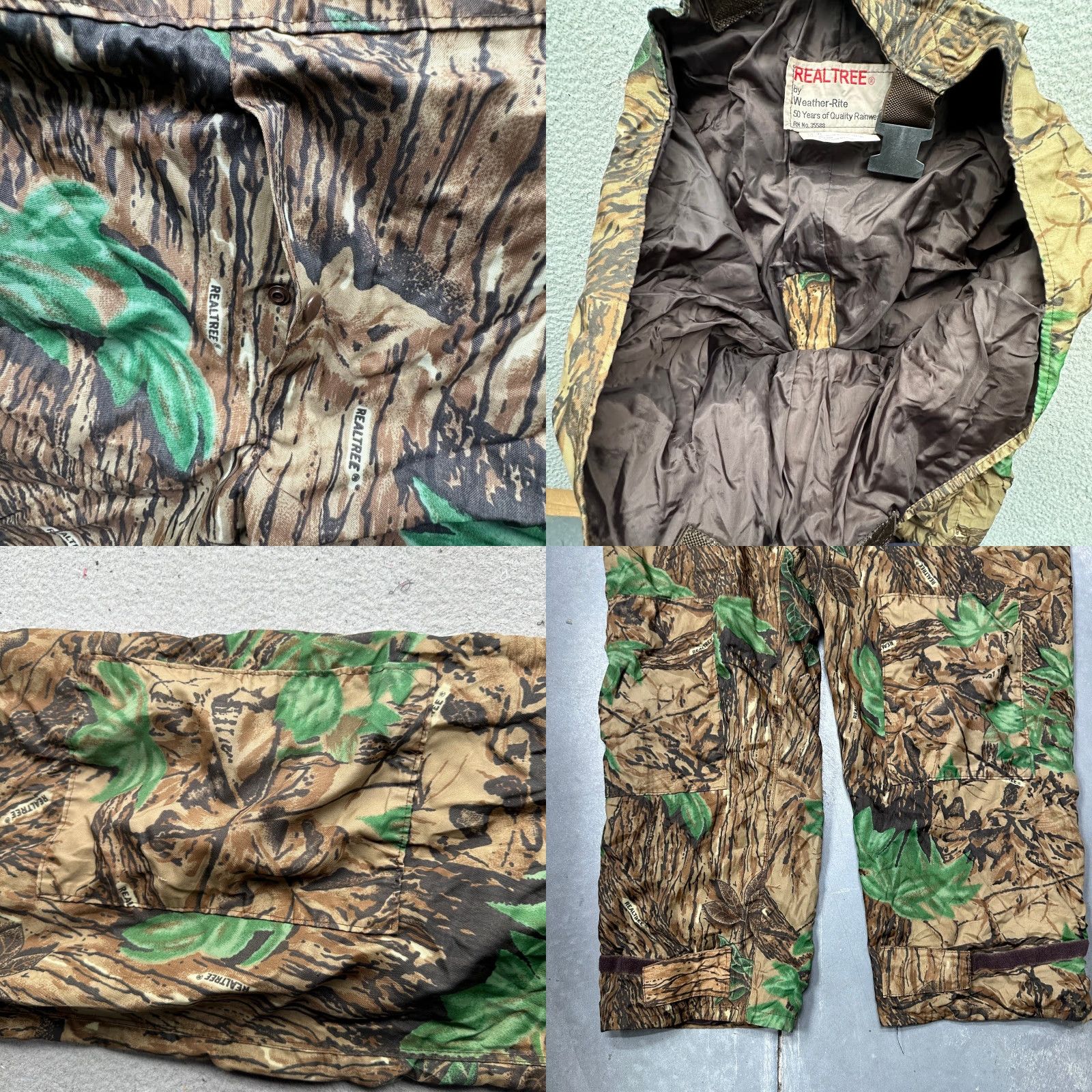 Realtree VINTAGE Realtree Weather-Rite Tree Camo Hunting Overalls Pants Men XL 31" Inseam Size US 36 / EU 52 - 9 Thumbnail