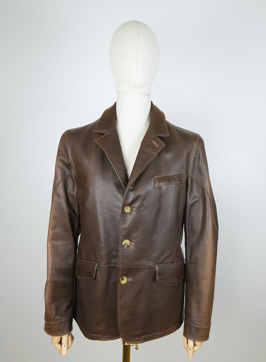 image of NWT Latini, Brown Horsehide Jacket, Size 50, Rrp 950 E, Men's