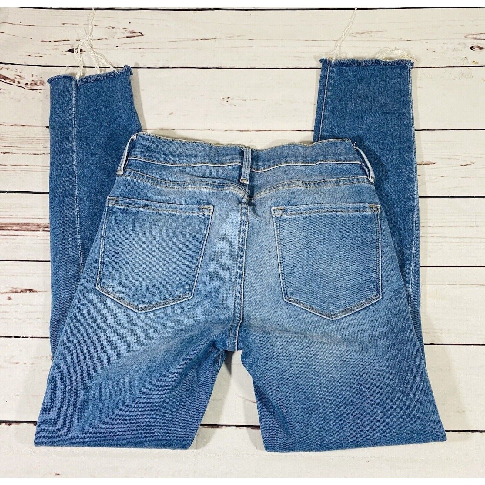 Frame FRAME Le Skinny de Jeanne Crop Jeans Womens Size 27 Raw Hem Size 27" / US 4 / IT 40 - 3 Thumbnail