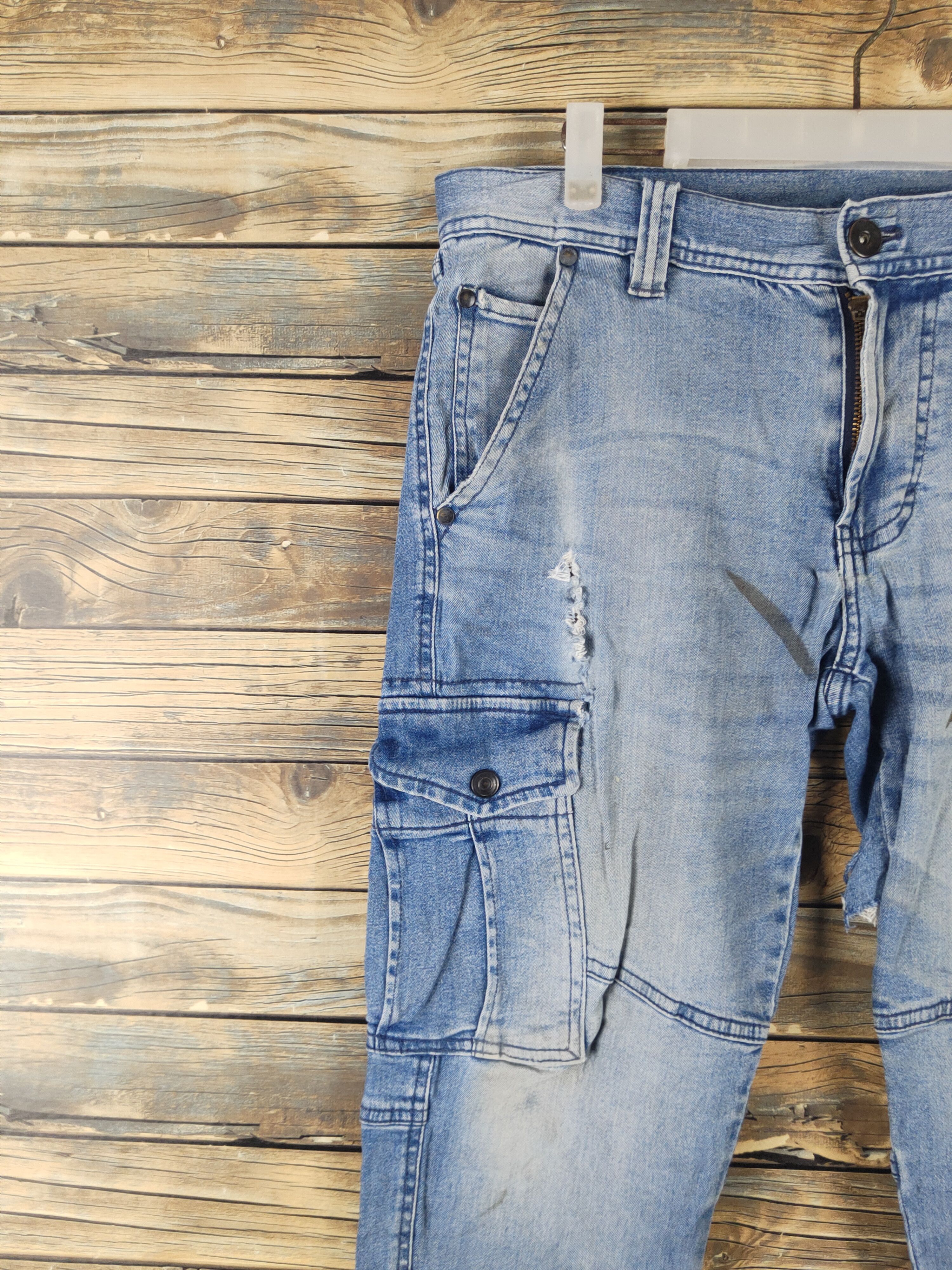 Vintage DL Tora Blue Distressed Ripped Jeans #2121 Size US 35 - 3 Thumbnail