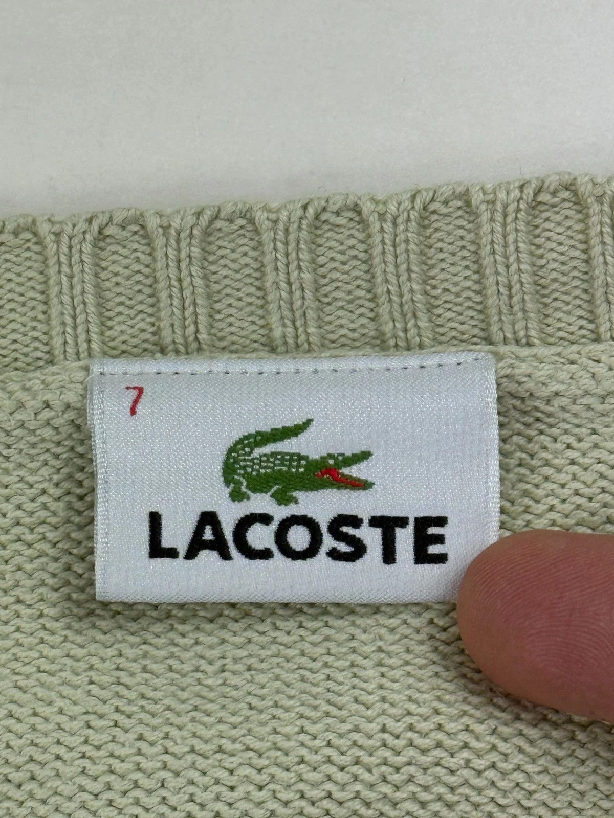 Lacoste Vintage Lacoste Light Green Logo Knit Crewneck Sweater Size US XXL / EU 58 / 5 - 4 Thumbnail