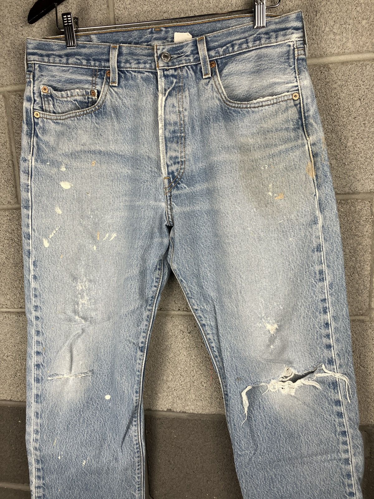 Vintage Vintage Levi’s 501 Distressed Painted Jeans 33 x 29 Size US 33 - 4 Thumbnail