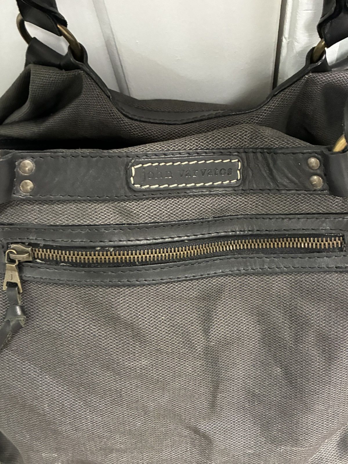 John Varvatos Canvas Leather Duffle Bag Size ONE SIZE - 5 Thumbnail