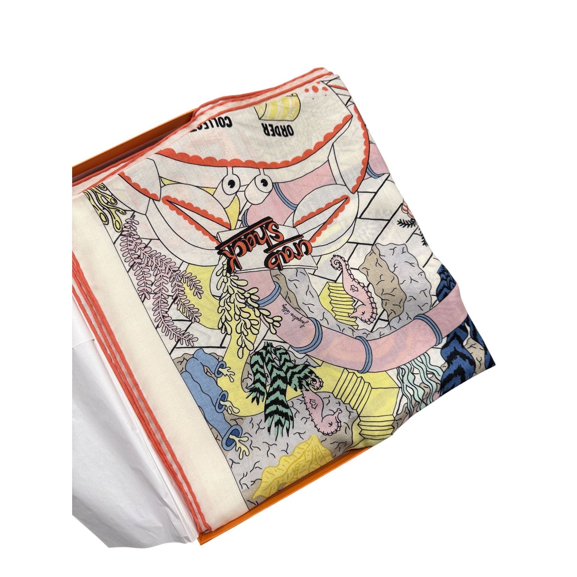 Hermes Hermes "One Snack" Scarf Made In France 70% Cashmere 30% Sil Size ONE SIZE - 1 Thumbnail