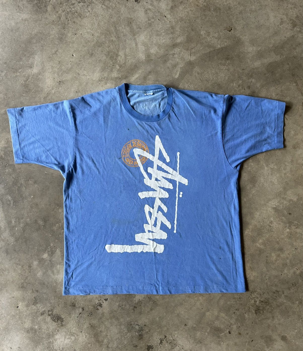 Stussy × Vintage Rare Vintage Stussy Logo Tee 80's Size US XL / EU 56 / 4 - 1 Thumbnail