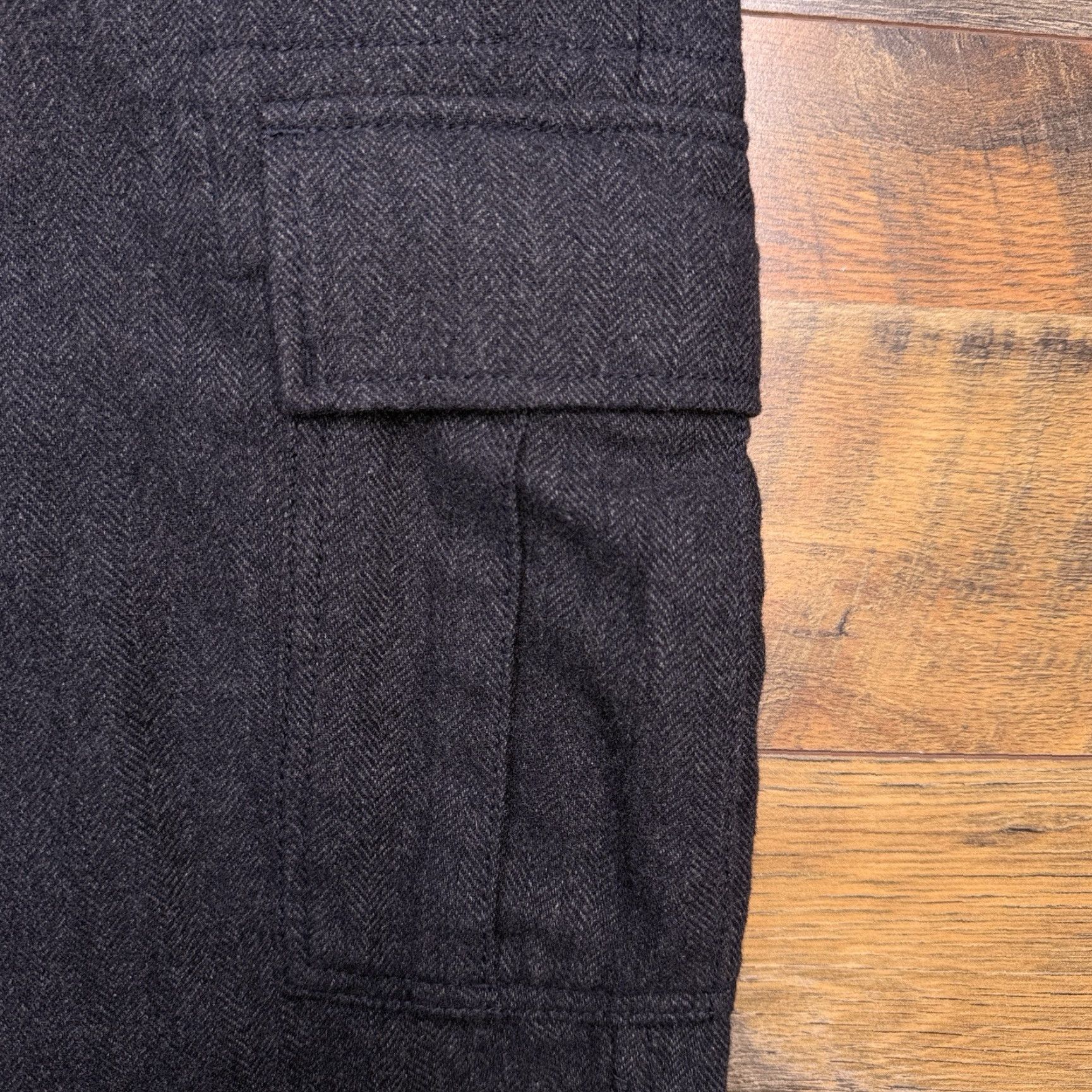 Tommy Hilfiger Tommy Hilfiger Slim Fit Cargo Pants Mens 36x32 Gray Herringbone Wool Blend New Size US 36 / EU 52 - 4 Thumbnail