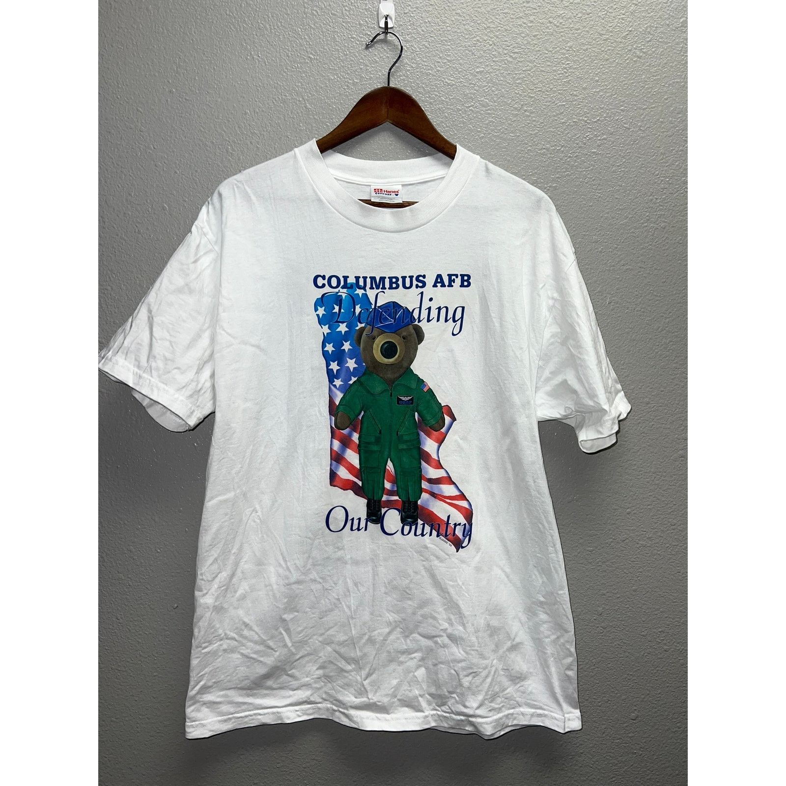 Hanes Vintage Air Force Base Shirt Columbus AFC Defending America Size US L / EU 52-54 / 3 - 1 Thumbnail