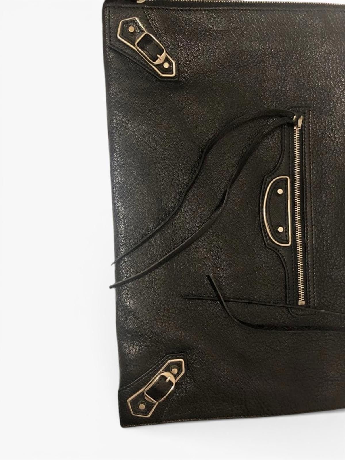 Balenciaga Balenciaga - Black Leather Clutch Bag Size ONE SIZE - 7 Thumbnail
