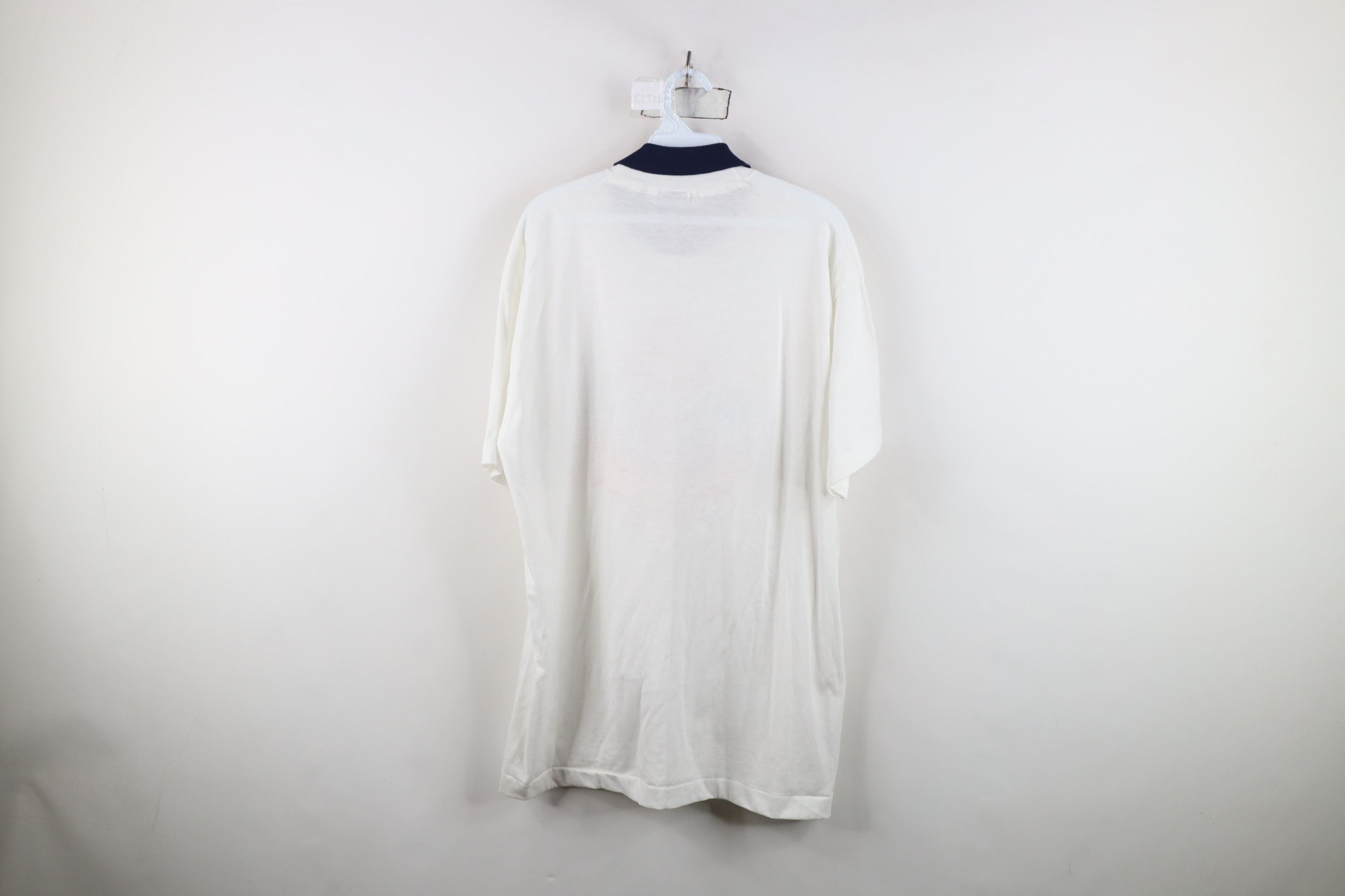 Vintage Vintage 90s Nautical Boat Anchor Collared T-Shirt White USA Size XL / US 12-14 / IT 48-50 - 10 Thumbnail