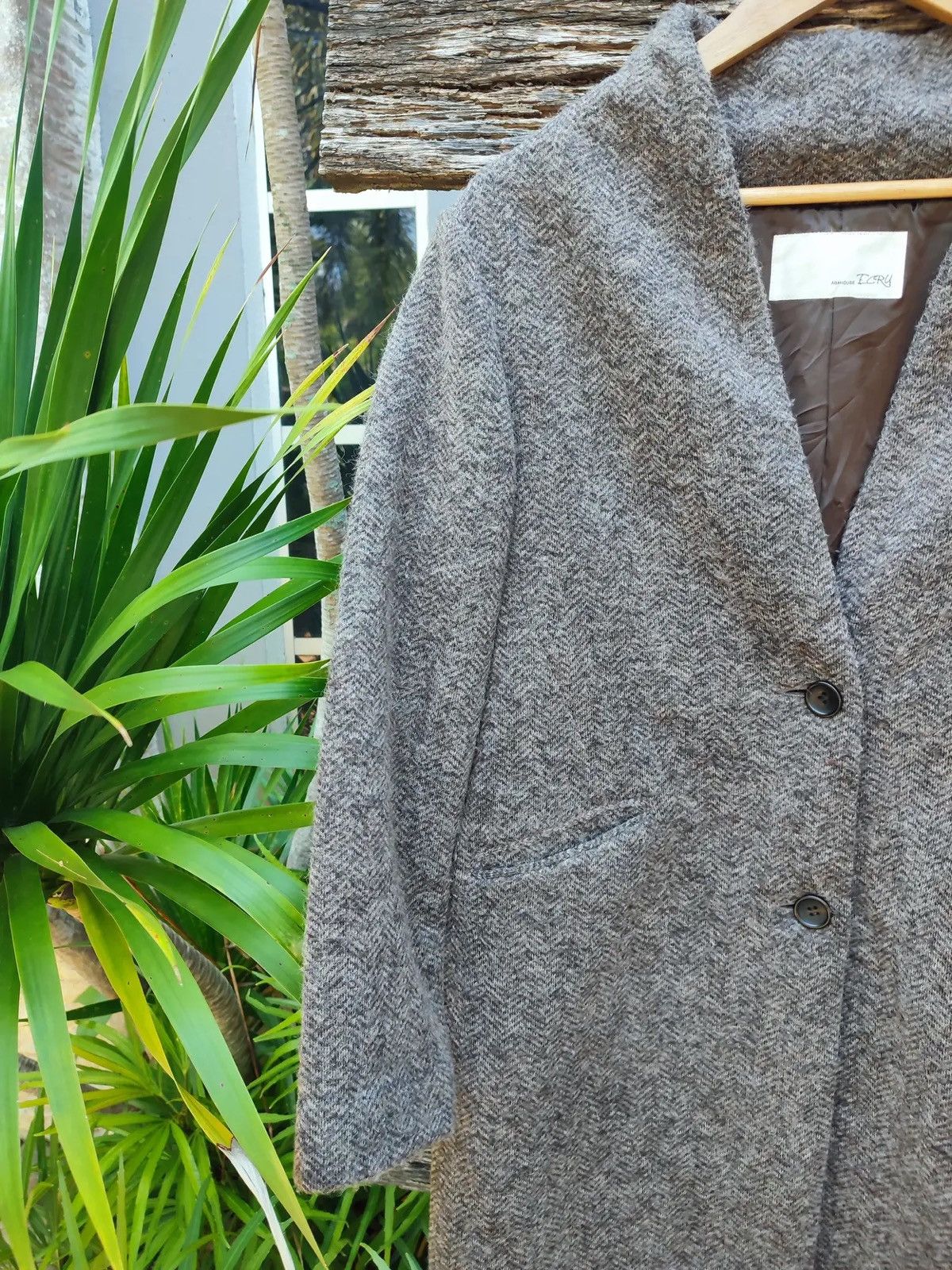 ABAHOUSE Abahouse ECRU Women’s Wool Blend Shawl Collar Overcoat Size M / US 6-8 / IT 42-44 - 5 Thumbnail