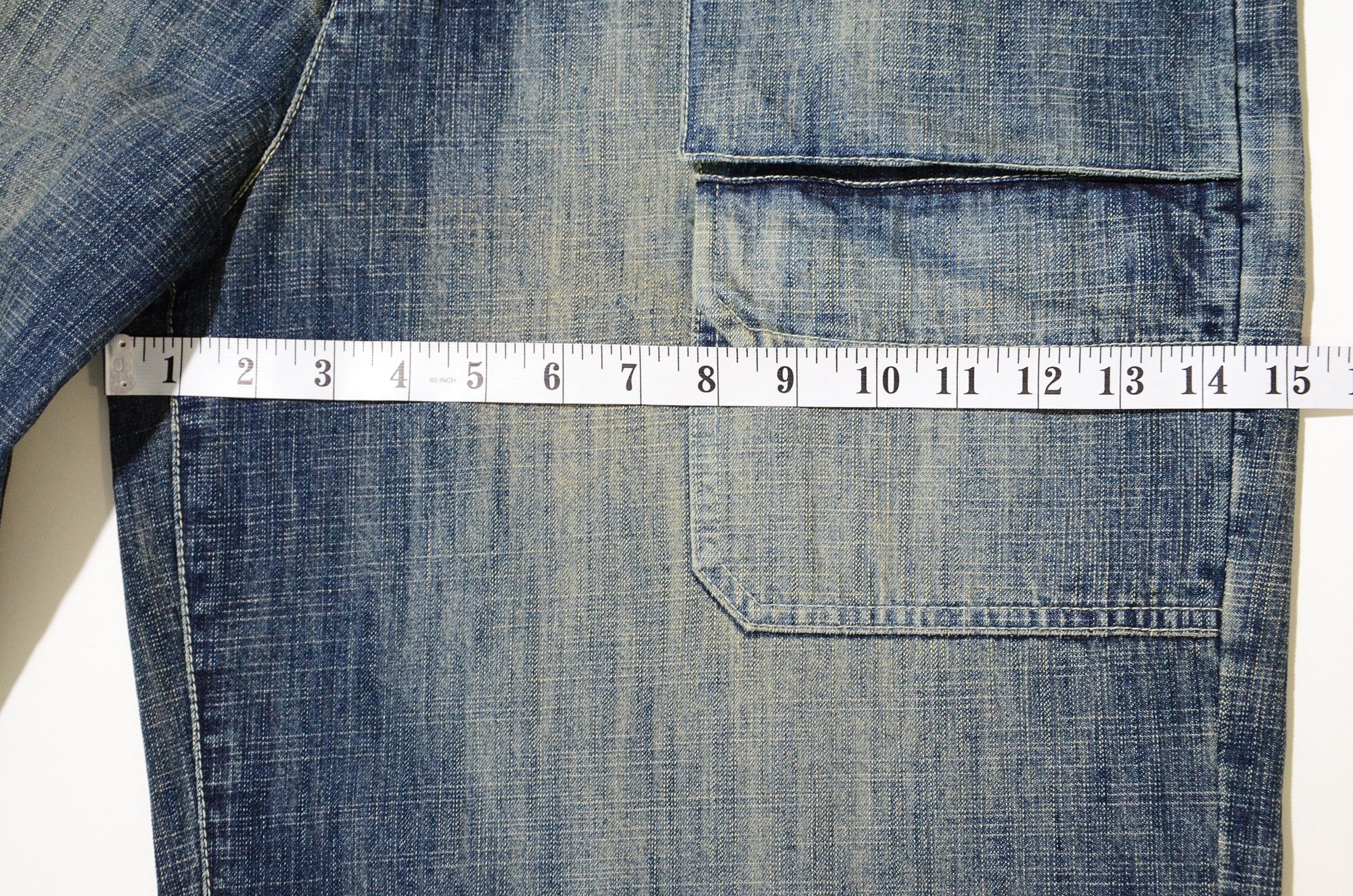 Phat Farm [Folded Color Stain] PF Rare Cargo Denim 90s Streetwear Size US 30 / EU 46 - 20 Thumbnail