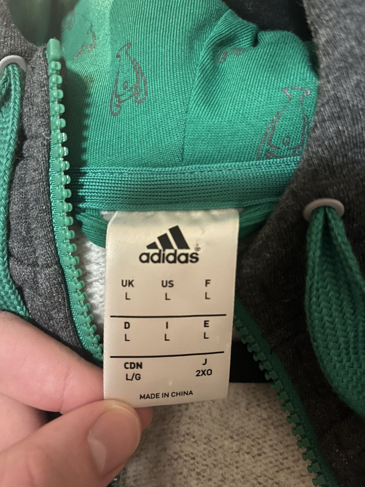 Adidas × Heineken Adidas Heineken Champions League Grey Zip Up Jacket Size L Size US L / EU 52-54 / 3 - 5 Thumbnail