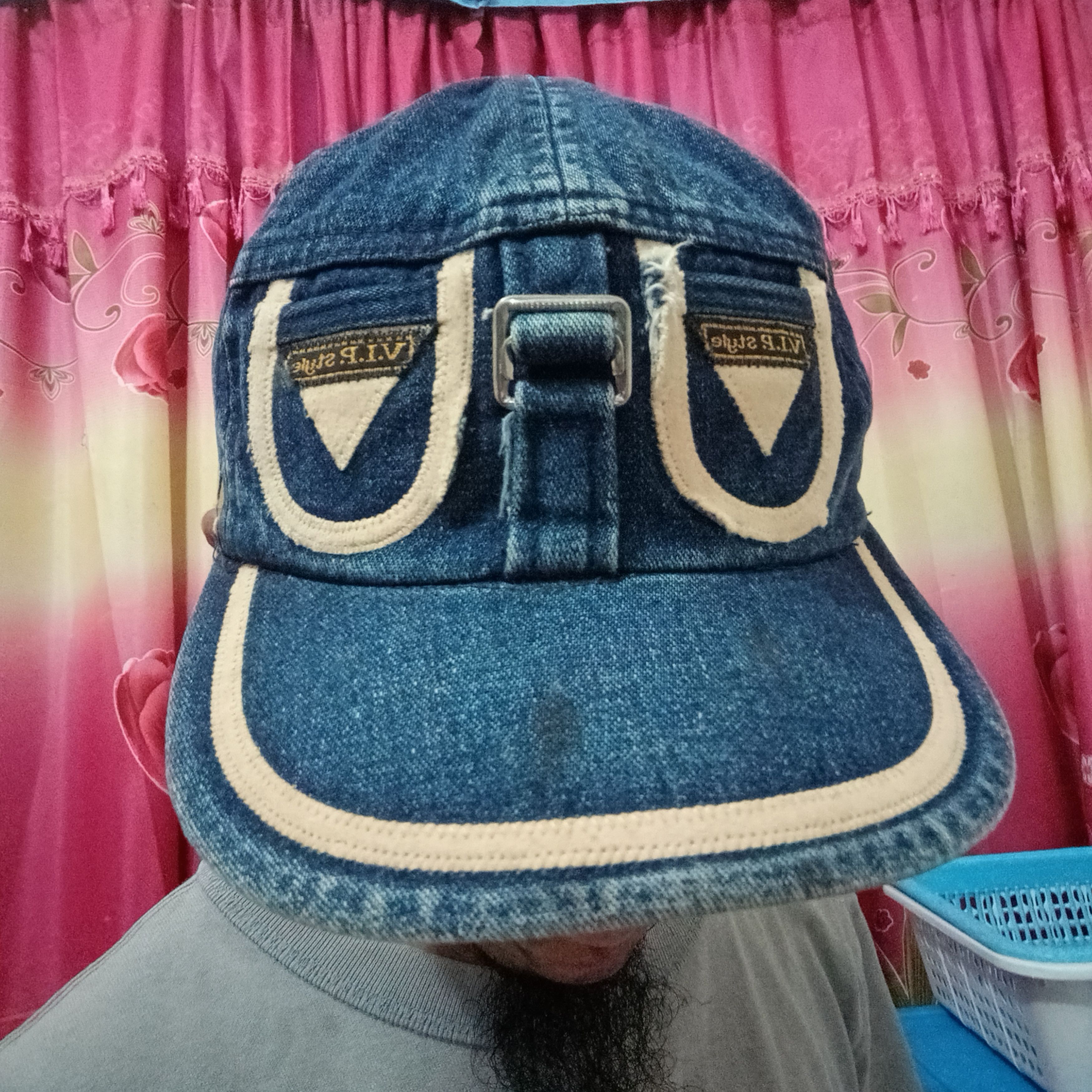 Japanese Brand × Vintage Japanese cap V.I.P. Style denim rare design distressed cap Size ONE SIZE - 11 Thumbnail