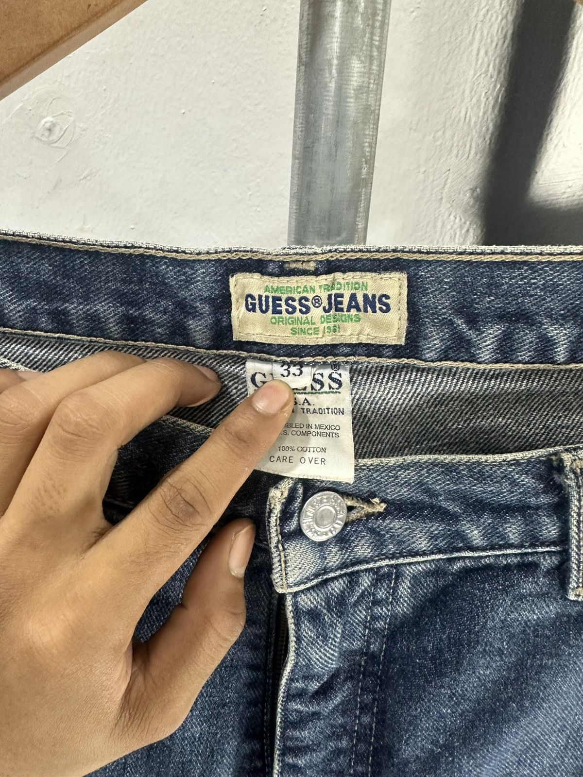 Guess Vintage Guess Baggy Denim Jorts Size US 33 - 4 Thumbnail