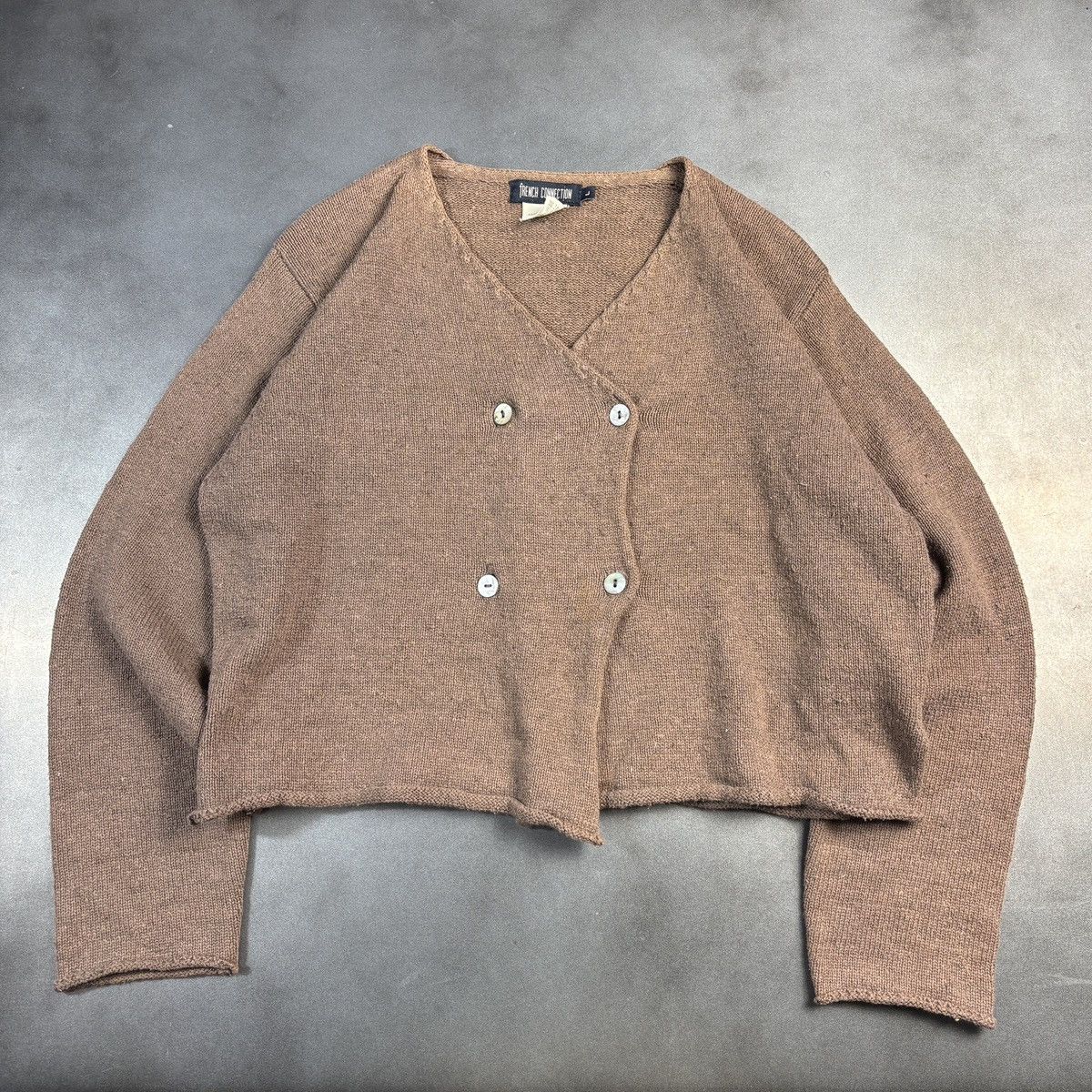 FCUK × French Connection × Vintage 1980s Vintage French Connection Sweater 1970s FCUK Cropped Size M / US 6-8 / IT 42-44 - 22 Thumbnail