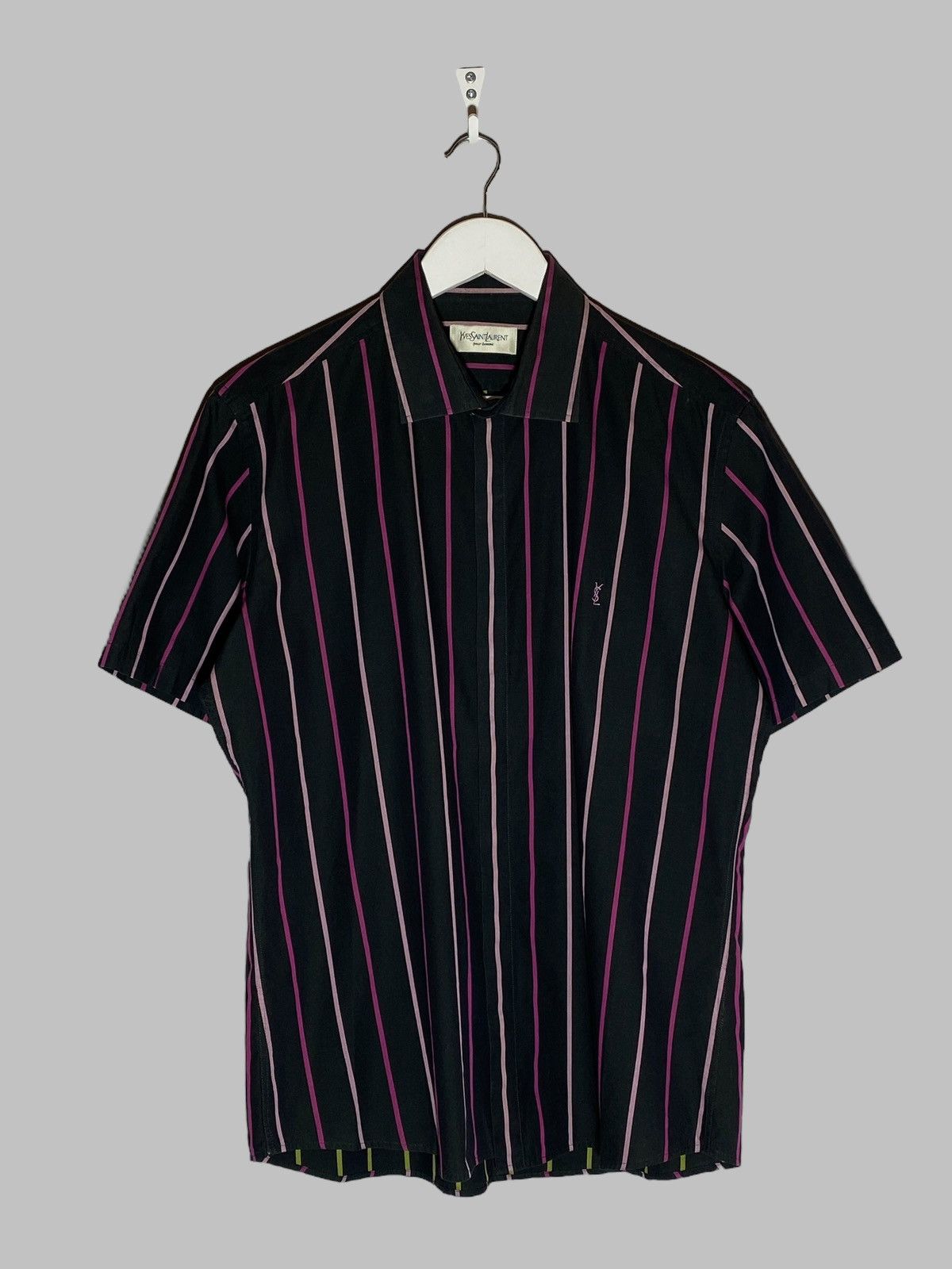 Yves Saint Laurent VIntage Yves Saint Laurent YSL Logo Striped Shirt 90s Size US L / EU 52-54 / 3 - 1 Thumbnail
