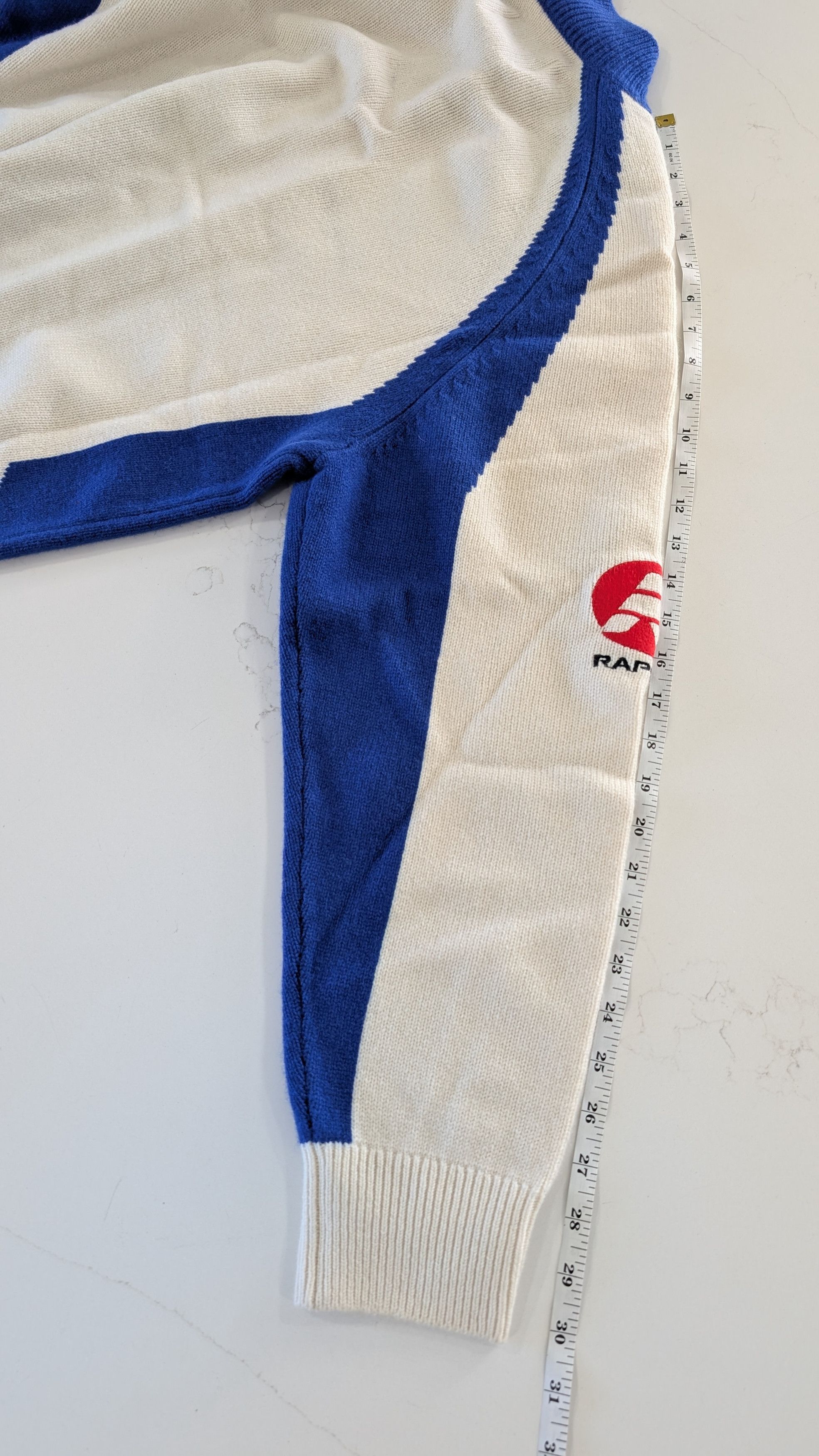 Palace × Rapha Palace Rapha Zip Knit Sweater White Ivory Size M Size US M / EU 48-50 / 2 - 11 Thumbnail