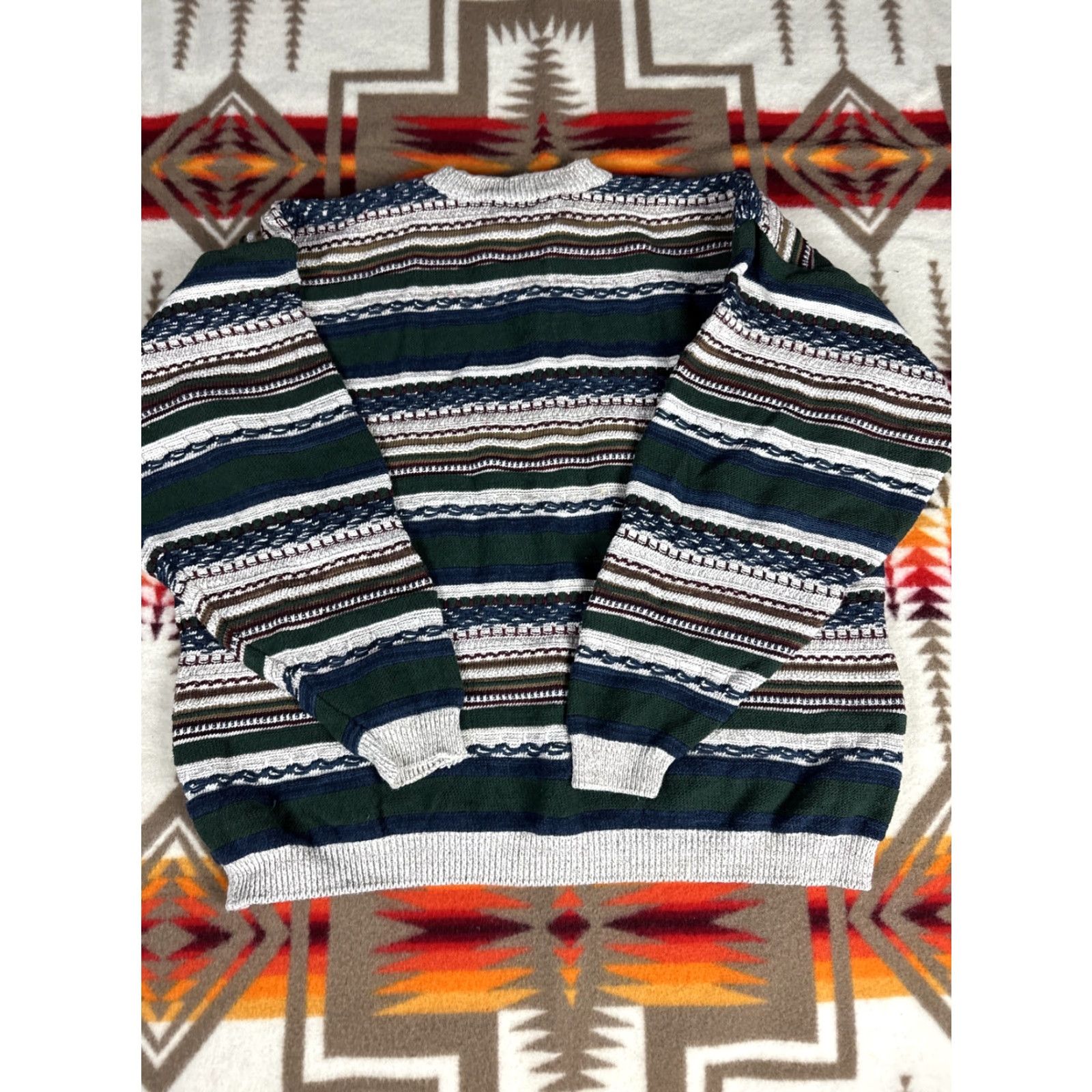 Jantzen VINTAGE Jantzen Sport Cable Knit Mens Sweater Sz L Crewneck Pullover Size US L / EU 52-54 / 3 - 6 Thumbnail