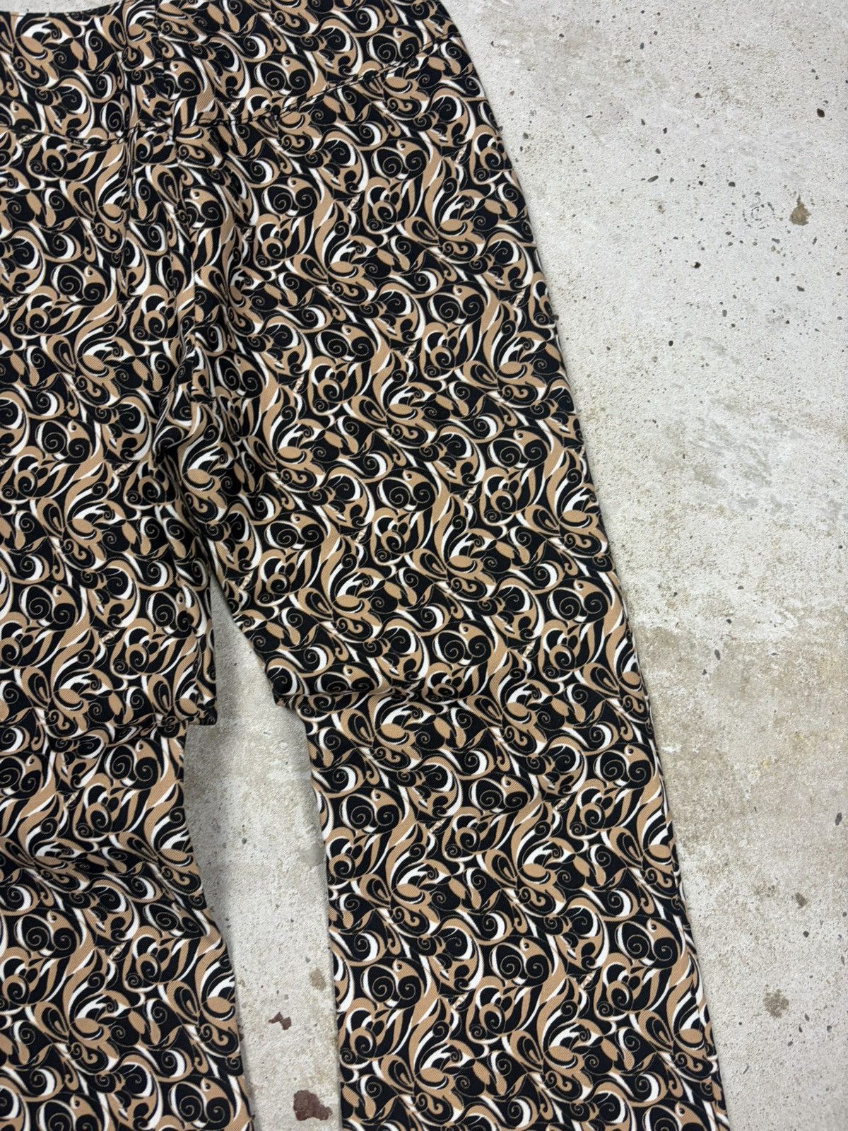 Miu Miu Miu Miu FW 2000 Abstract Geometric Print Flare Pants Bootcut Size 27" / US 4 / IT 40 - 12 Thumbnail