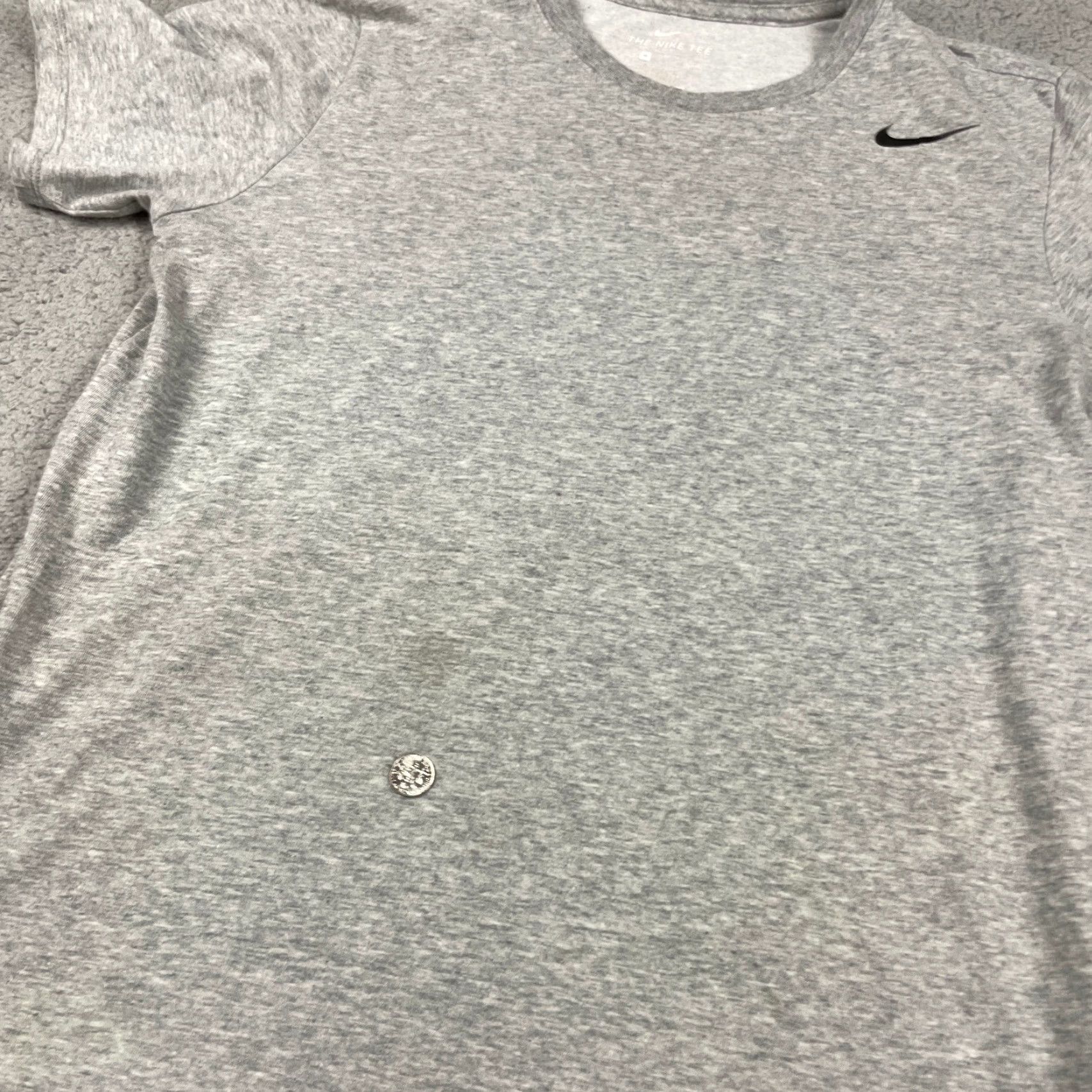 Nike Nike Dri-Fit T Shirt Mens Medium Gray Black Logo Swoosh - Nike Dri-FIT Shirt Mens M Black Logo Graphic Crew Neck Short Sleeve Size US M / EU 48-50 / 2 - 7 Thumbnail
