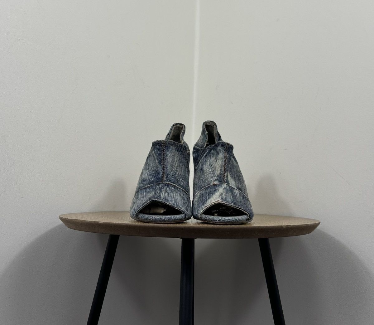 Diesel Vintage Diesel Y2K Denim Division Peep Toe Mules Heel Shoes Size US 7 / IT 37 - 3 Thumbnail