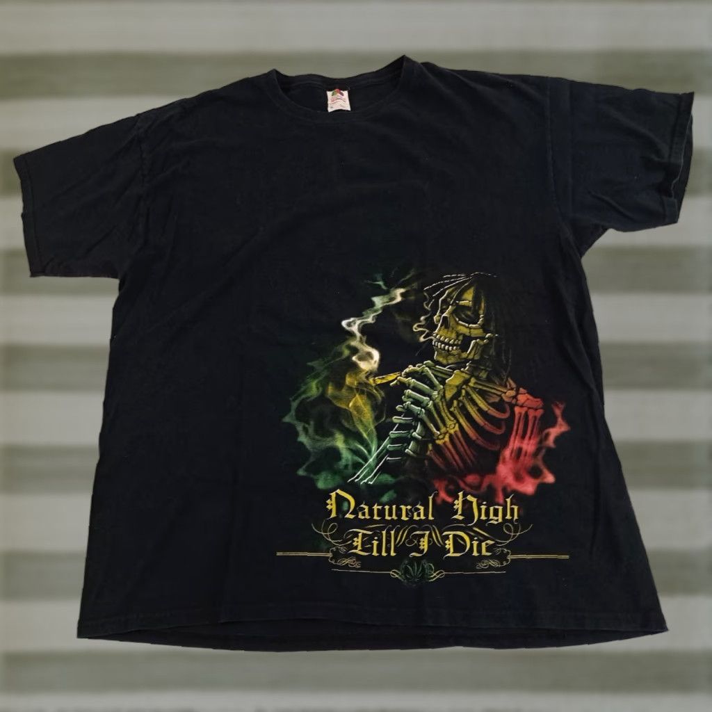 Fruit Of The Loom VINTAGE Fruit of the Loom T-Shirt Black XL Unisex Adults Cotton Short Sleeve Crew Neck Graphic Print 1990s Size US XL / EU 56 / 4 - 1 Thumbnail