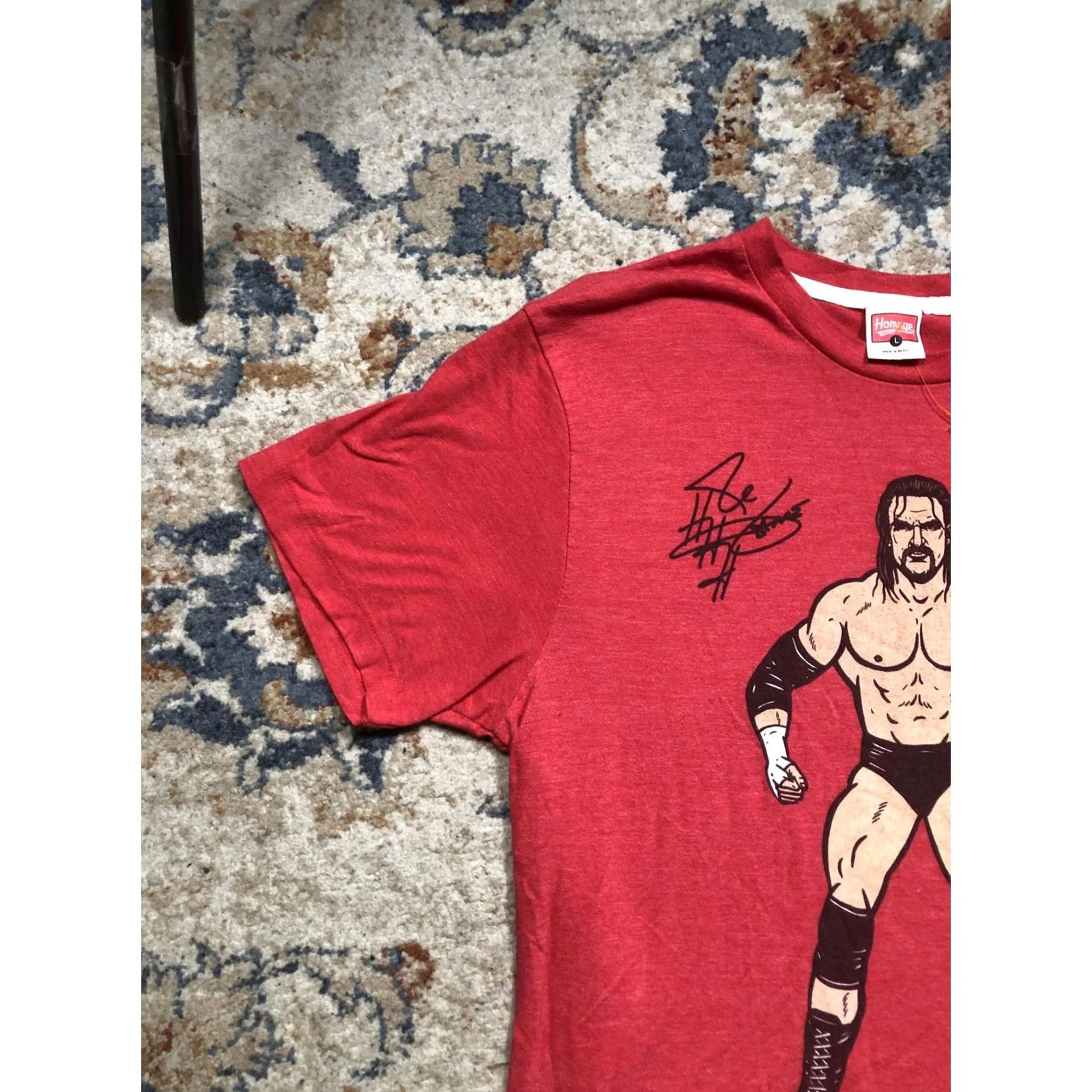 Vintage Homage Shirt Mens Large Red Wrestler Graphic Autograph Tee Soft Tri Blend Size US L / EU 52-54 / 3 - 3 Thumbnail