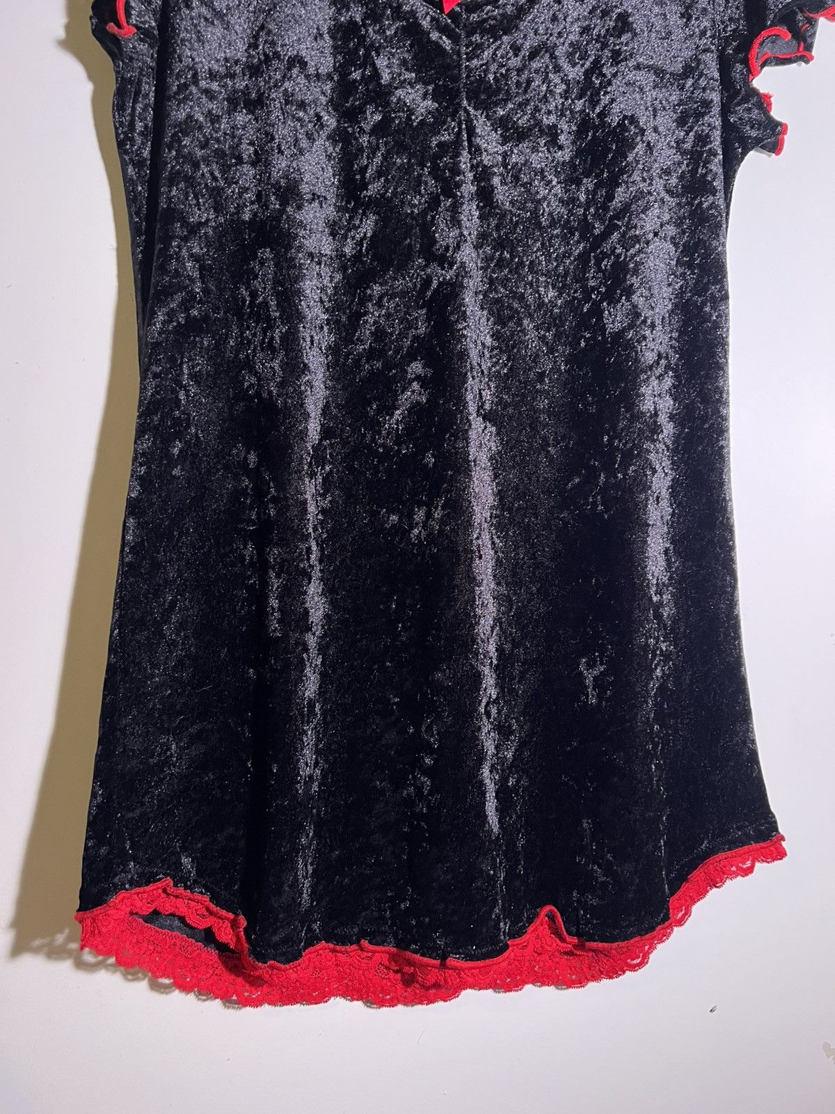 Vintage Y2K 2000’s Vintage Gloria Vanderbilt Goth Emo Velvet Dress Size L / US 10 / IT 46 - 4 Thumbnail