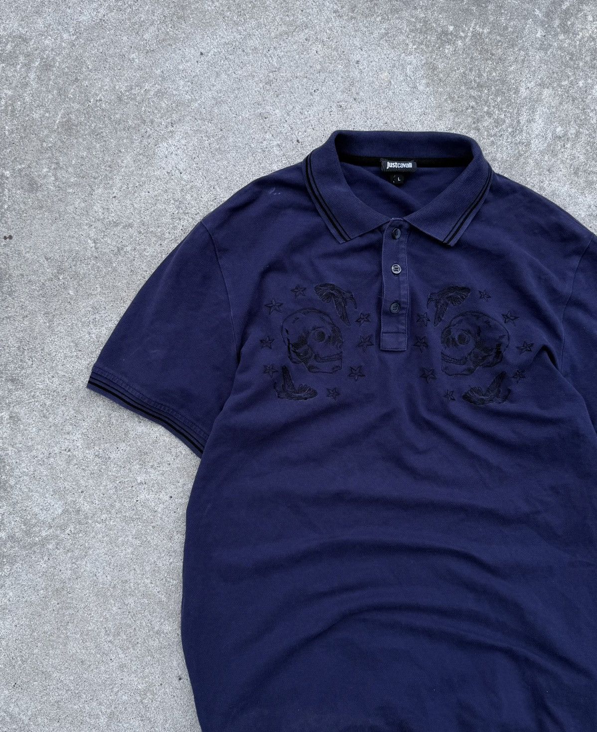 Other Vintage Just Cavalli Y2K streetwear luxury rare polo shirt Size US L / EU 52-54 / 3 - 10 Thumbnail