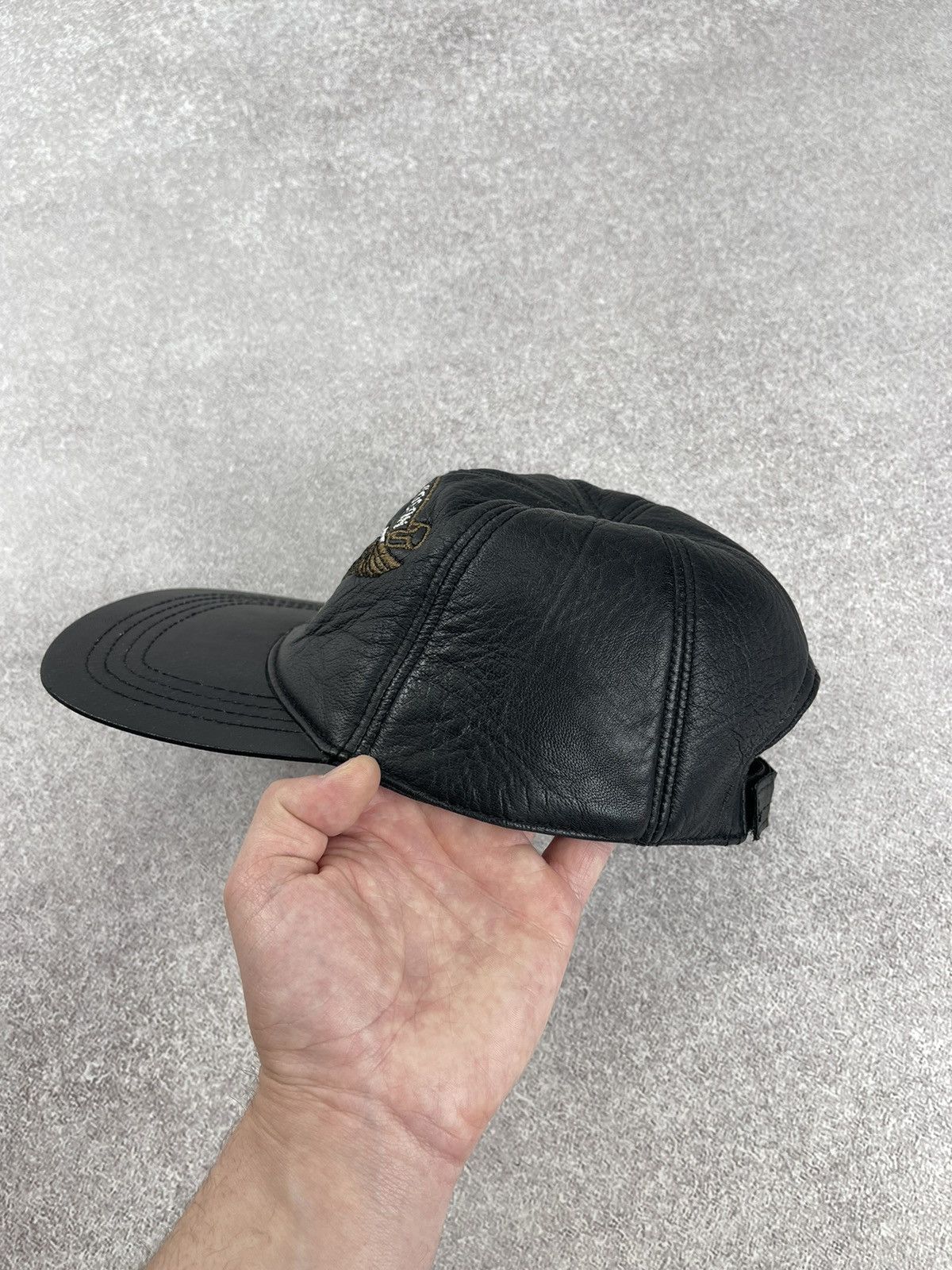 Harley Davidson × Vintage Vintage Harley Davidson Leather Cap OS Size ONE SIZE - 5 Thumbnail