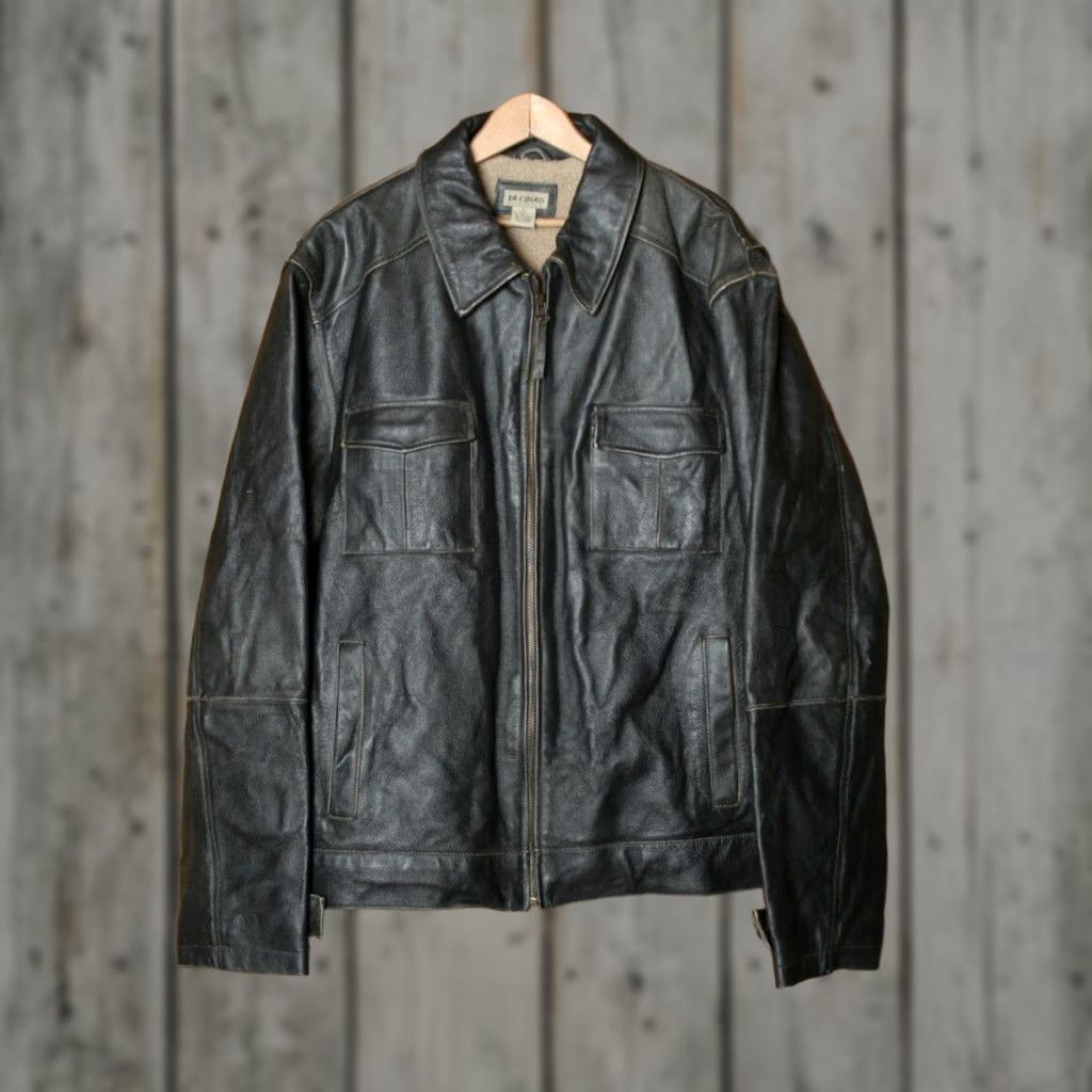 Vintage Decoded Brown Leather Fleece Lined Motorcycle Jacket Men's XL Size Brown Leather Jacket Mens XL Decoded Motorcycle Jacket Size US XL / EU 56 / 4 - 1 Thumbnail