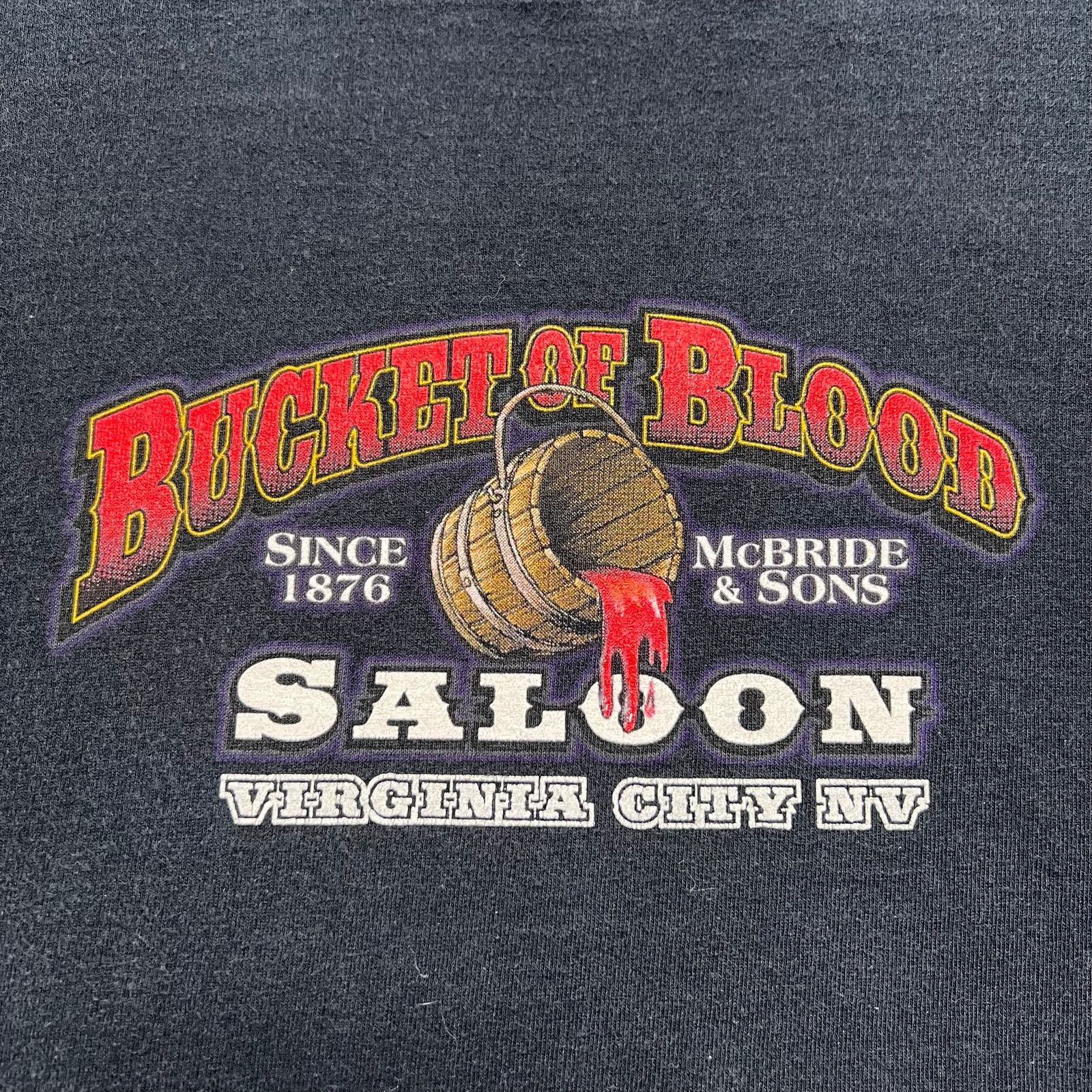 Fruit Of The Loom Vintage Bucket Of Blood Saloon Virginia City NV T Shirt XL Size US XL / EU 56 / 4 - 9 Thumbnail