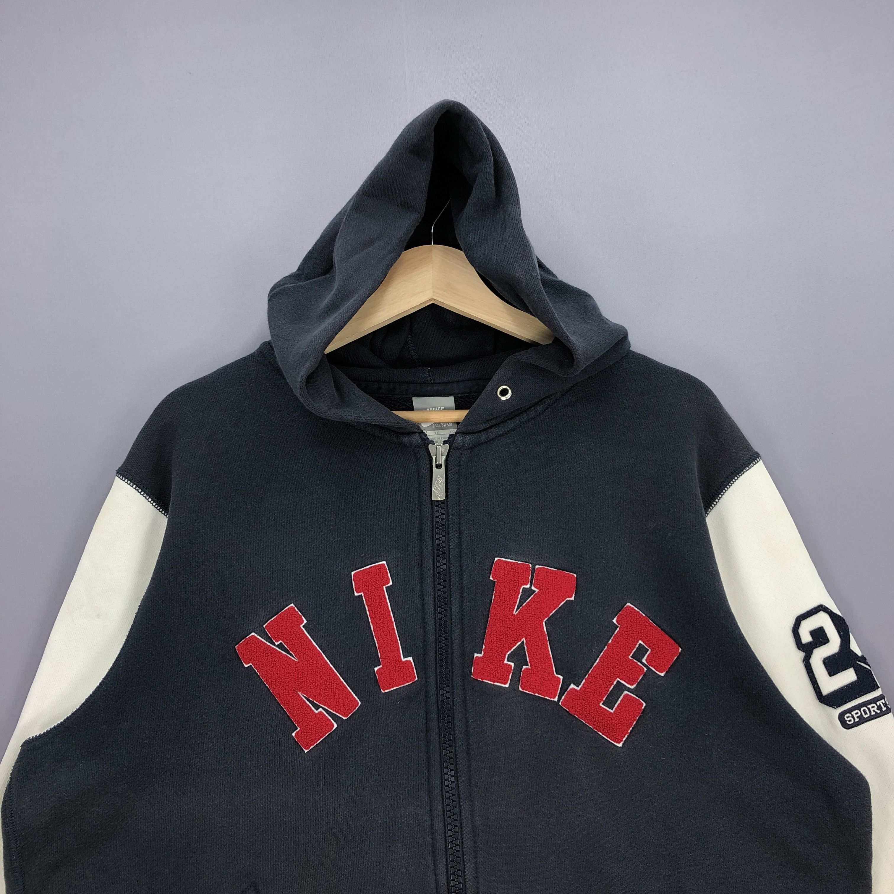 Nike × Vintage Vintage Nike Sweater Hoodie Nike Swoosh Hooded Sweatshirt Size US XL / EU 56 / 4 - 3 Thumbnail